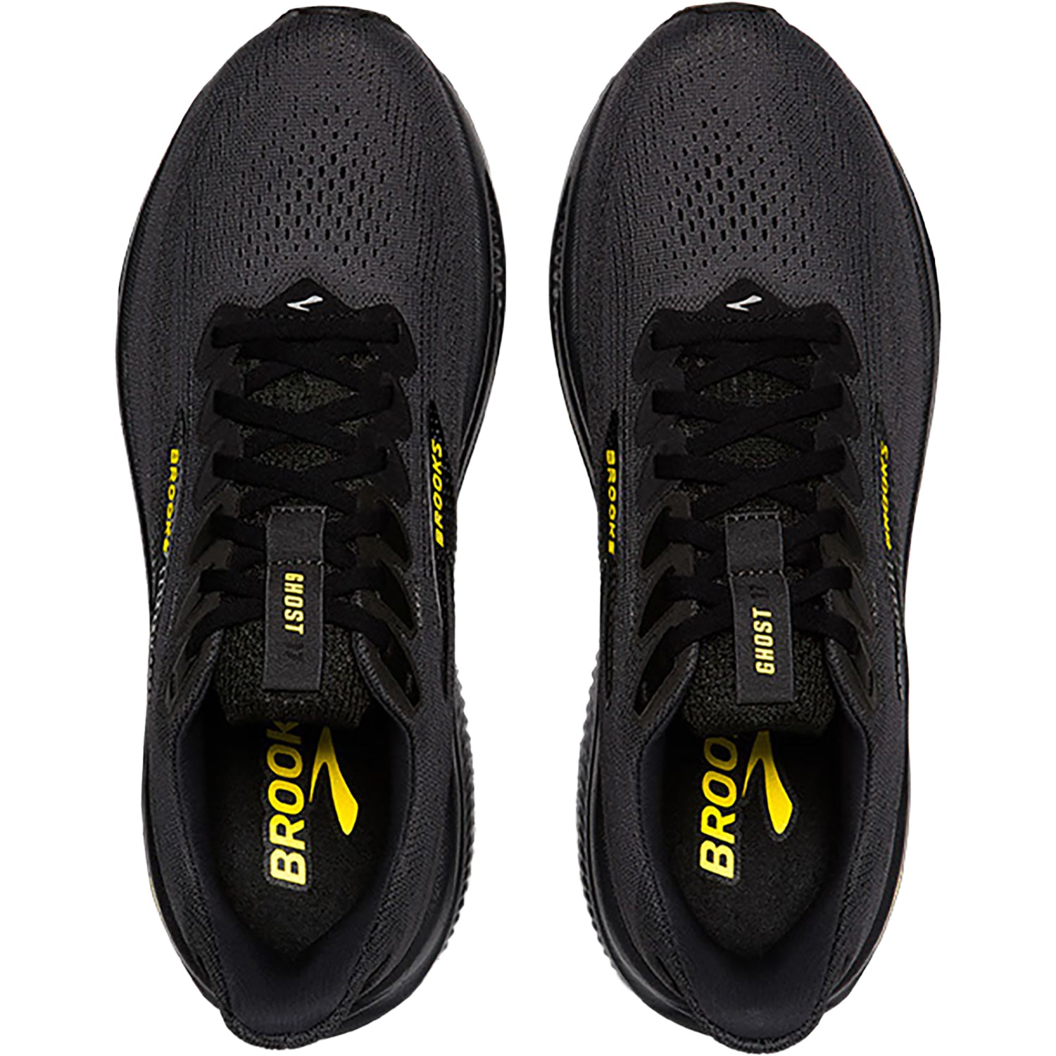 Men's Brooks Ghost 17 Ebony/Black/Yellow Mesh (Neutral Support