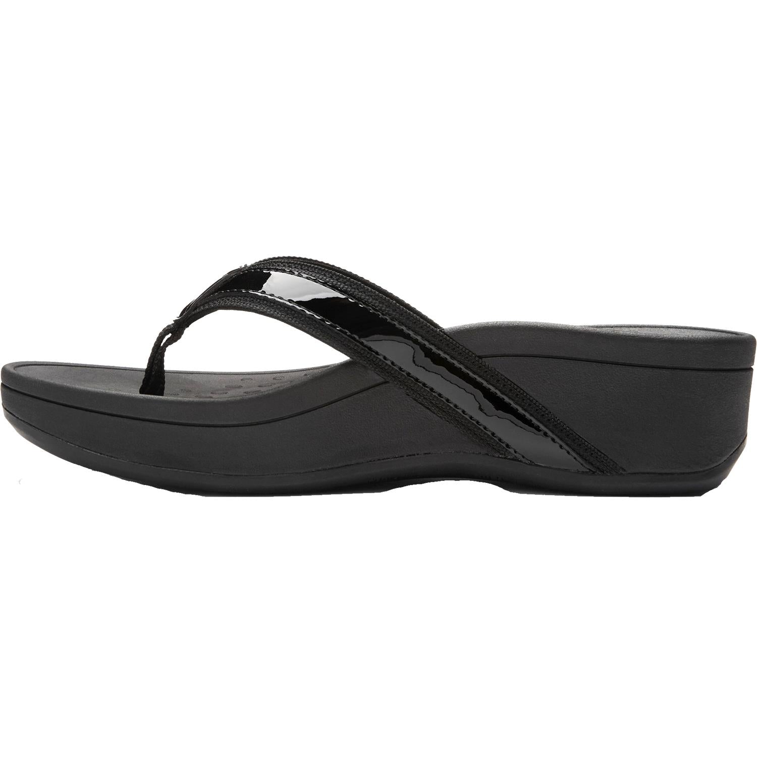 Womens Vionic Vionic High Tide Women's Platform Sandals Black Fabric/Leather Black Fabric/Leather
