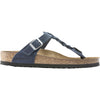 Womens Birkenstock Women's Birkenstock Gizeh Braid Navy Oiled Leather Navy Oiled Leather