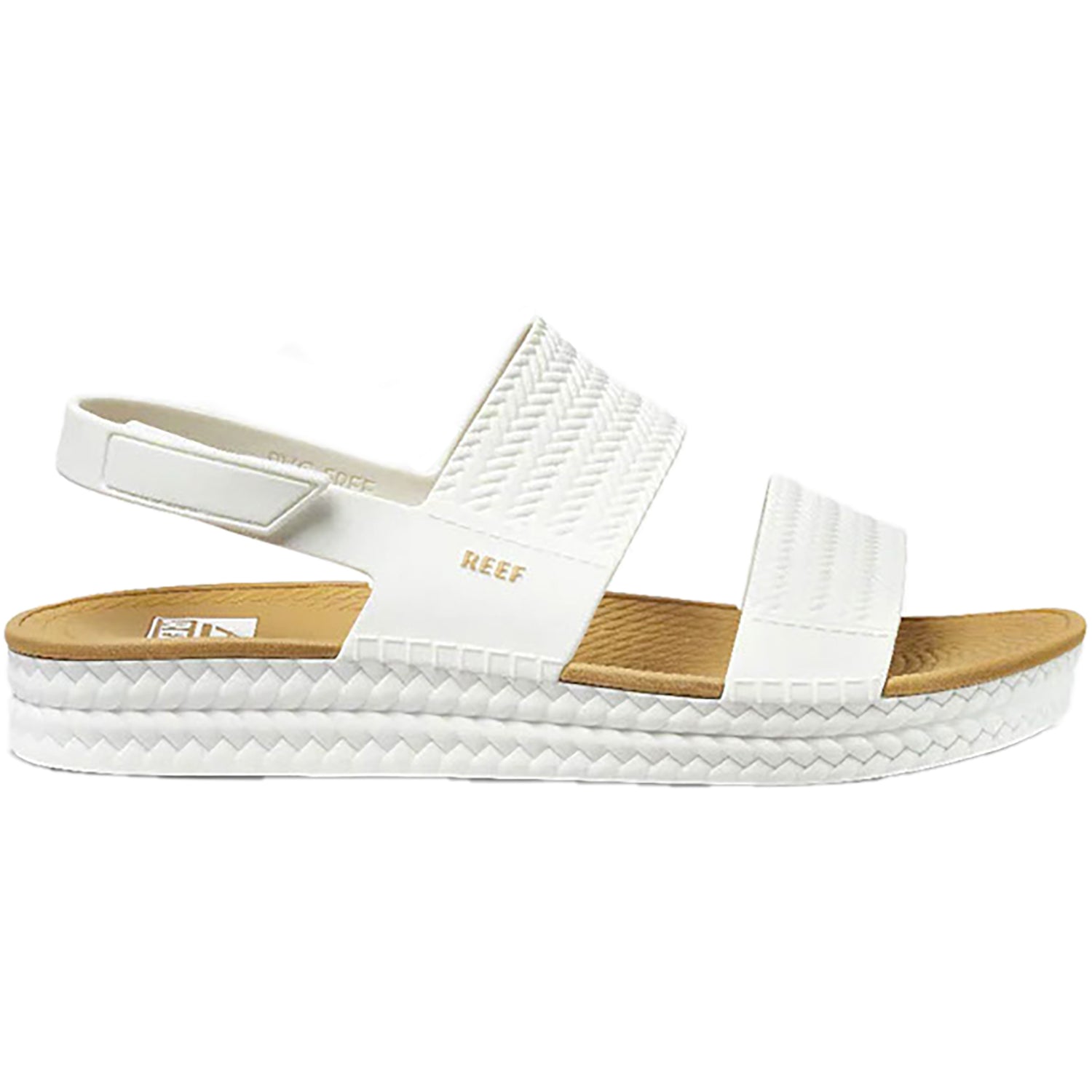 Womens Reef Reef Water Vista Women's Ankle Strap Sandals White/Tan Synthetic White/Tan Synthetic