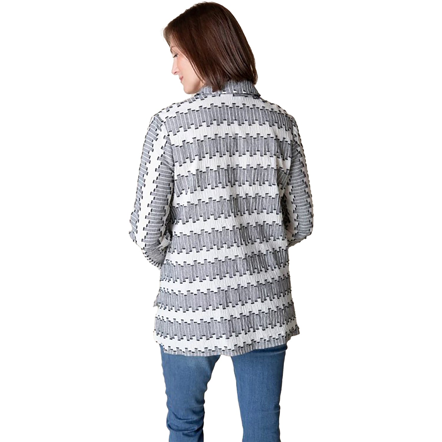 Womens Habitat Habitat Embroidered Wrap Around Shirt Women's Clothing White Black