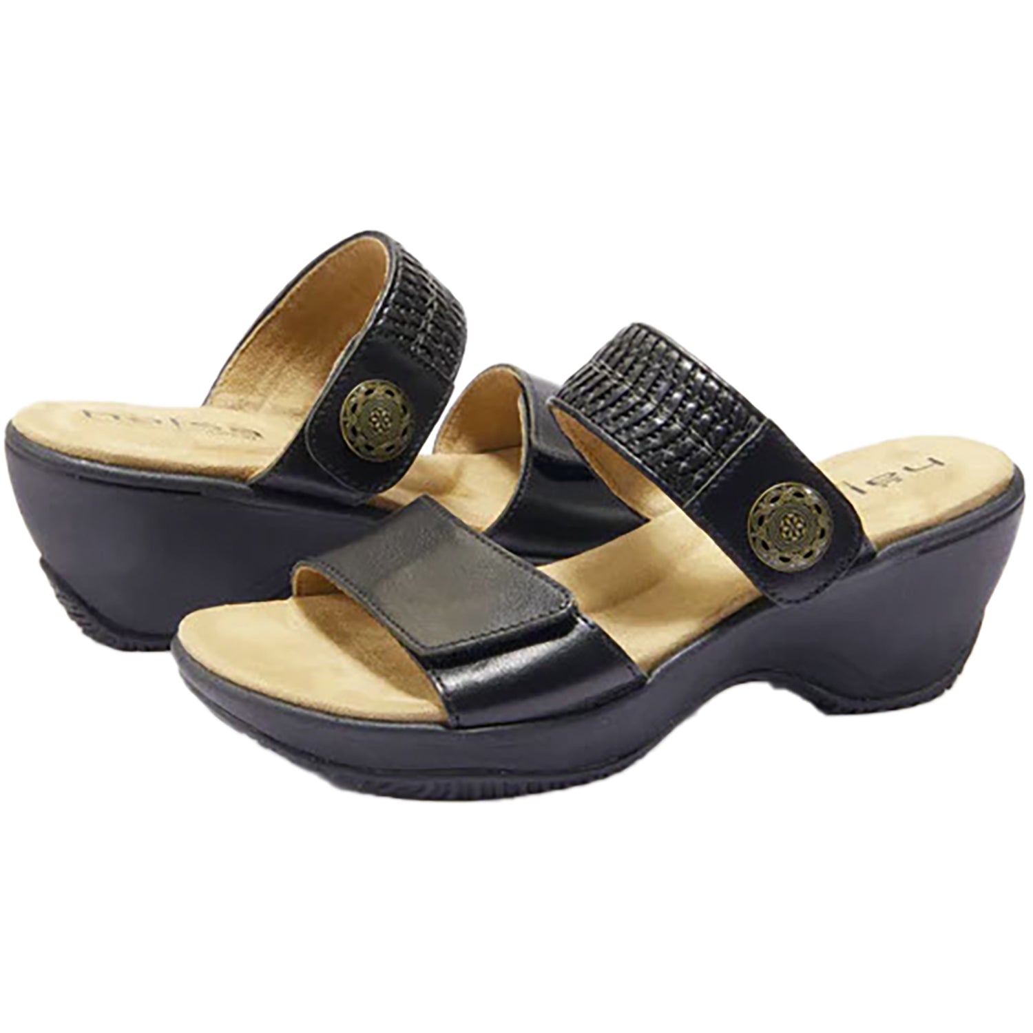 Womens Halsa Women's Halsa Delilah Black Embossed Leather Black Embossed Leather