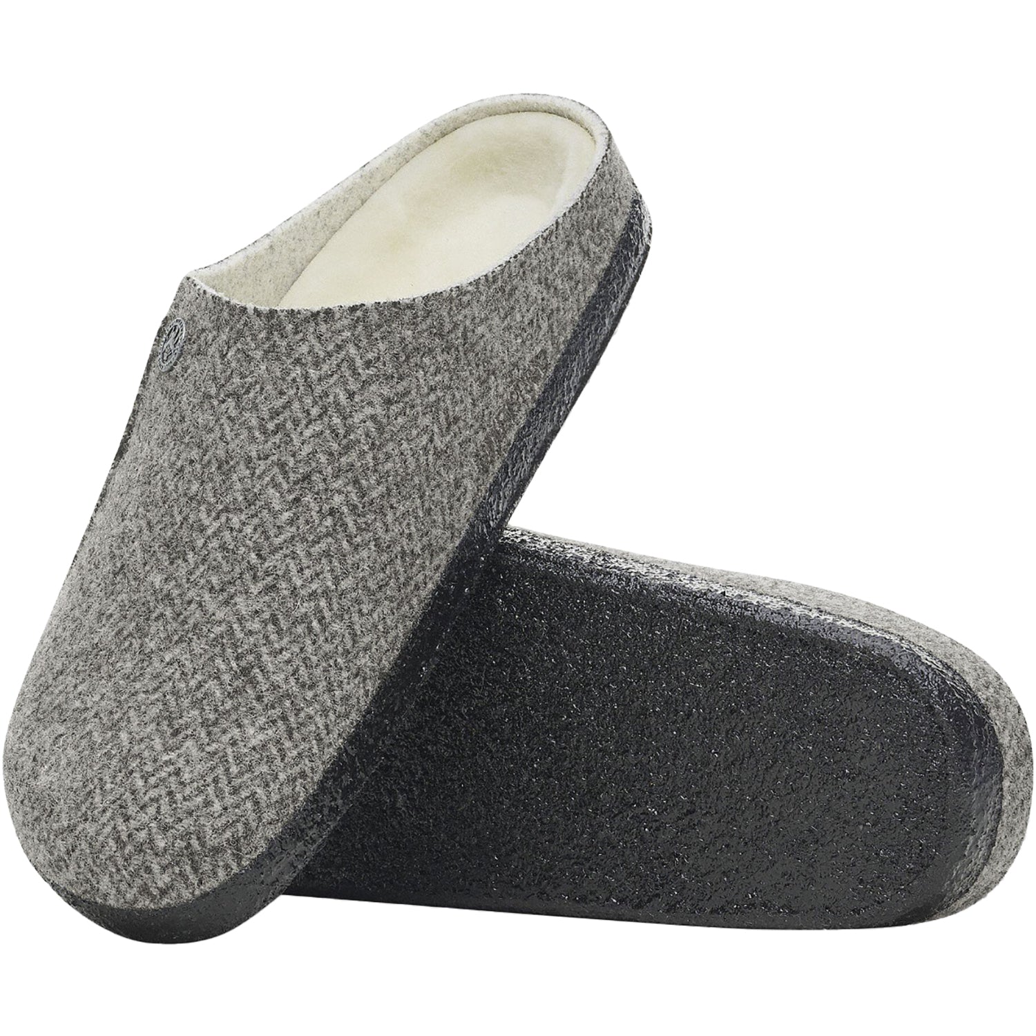 Womens Birkenstock Women's Birkenstock Zermatt Shearling Herringbone Grey Wool Herringbone Grey Wool