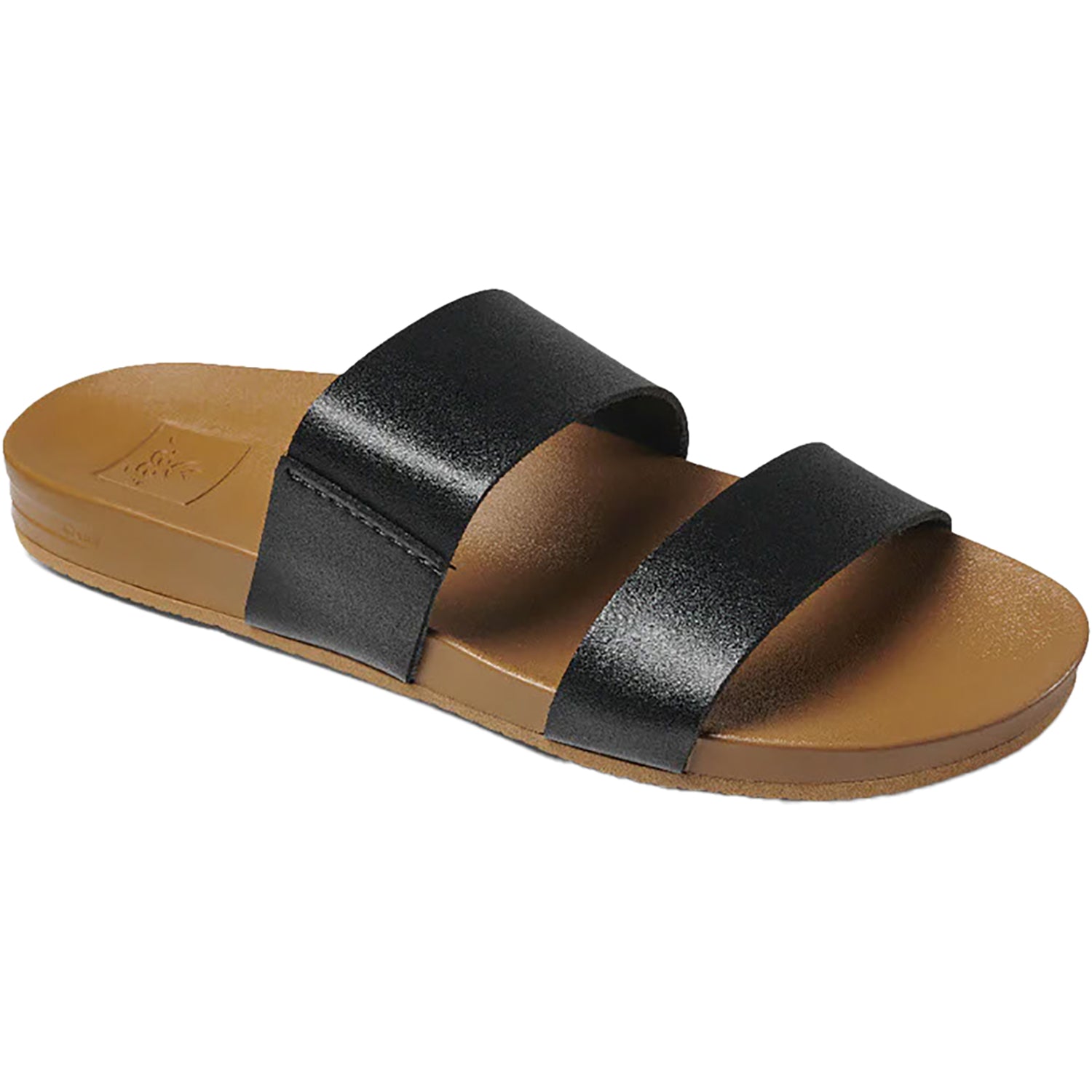 Womens Reef Reef Cushion Vista Women's Slide Sandals Black/Natural Synthetic Black/Natural Synthetic