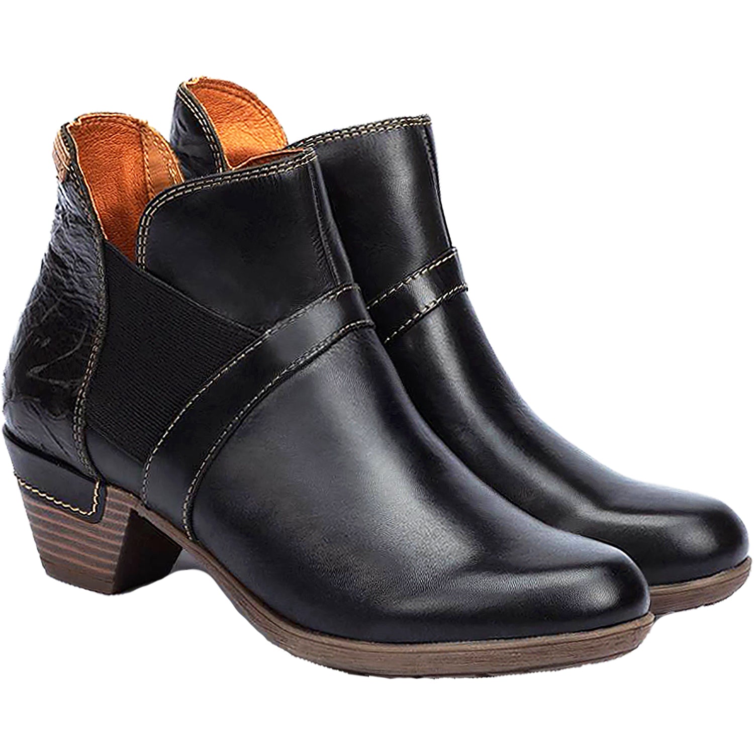 Womens Pikolinos Pikolinos Rotterdam 902-8932C1 Women's Ankle Boots Black Leather Black Leather