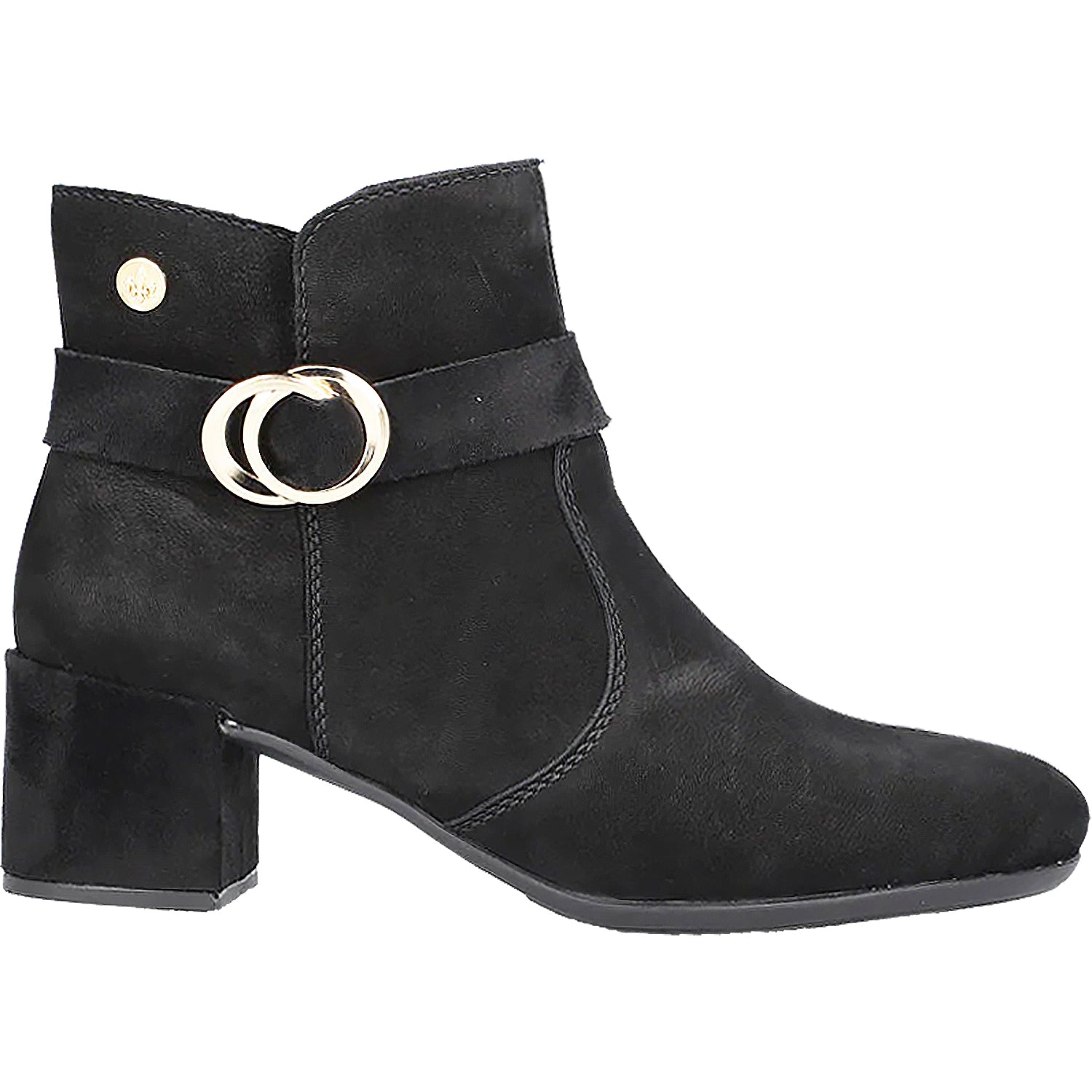 Womens Rieker Rieker 70289-00 Sarah 89 Women's Ankle Boots Black Suede Black Suede