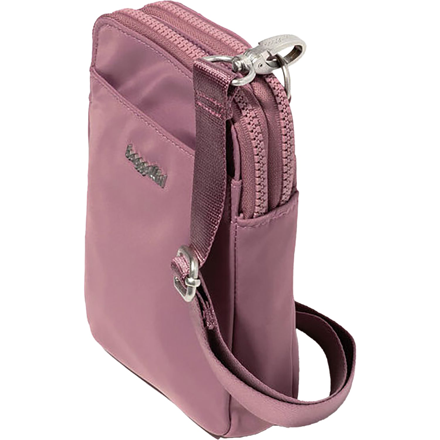 Womens Baggallini Baggallini Modern Take Two RFID Crossbody Mauve Twill Nylon Mauve Twill Nylon