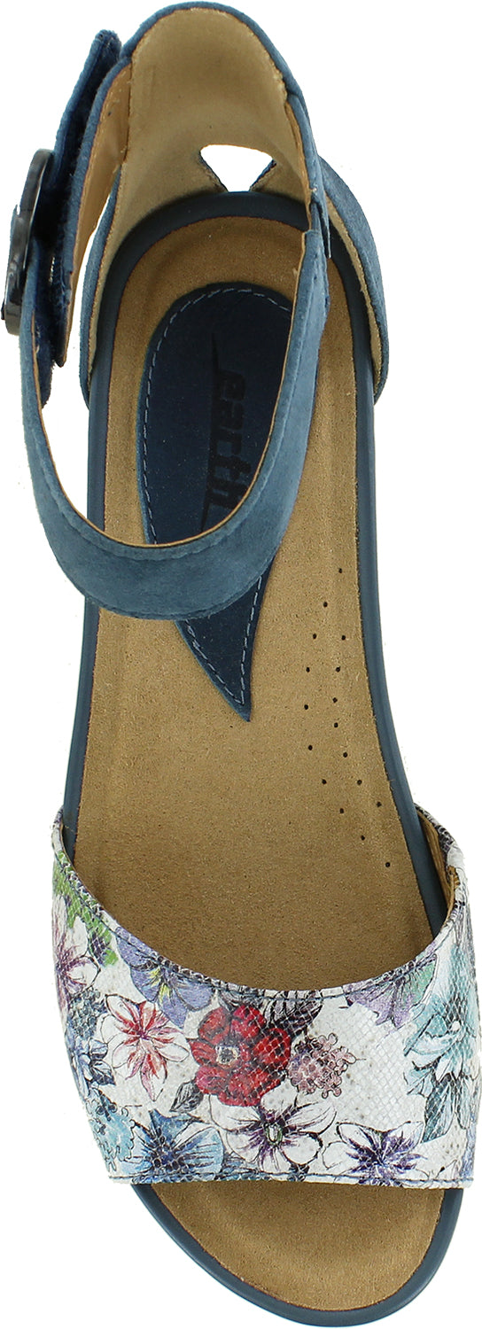Womens Earth Women's Earth Hera Blue Printed Leather Blue Printed Leather