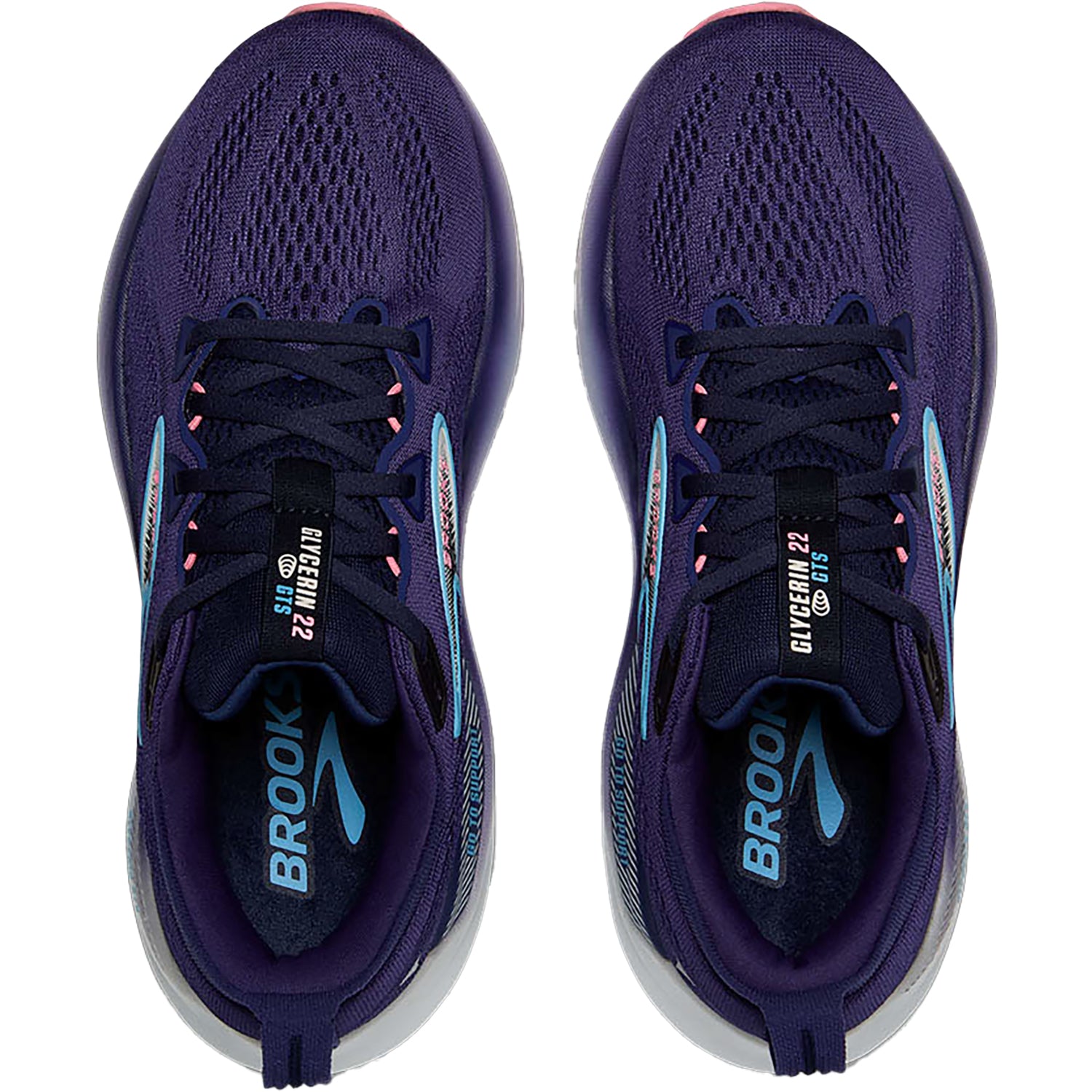 Womens Brooks Women's Brooks Glycerin GTS 22 Blue Ribbon/Peacoat/Dianthus Mesh (Neutral Support) (Stability Support) Blue Ribbon/Peacoat/Dianthus Mesh