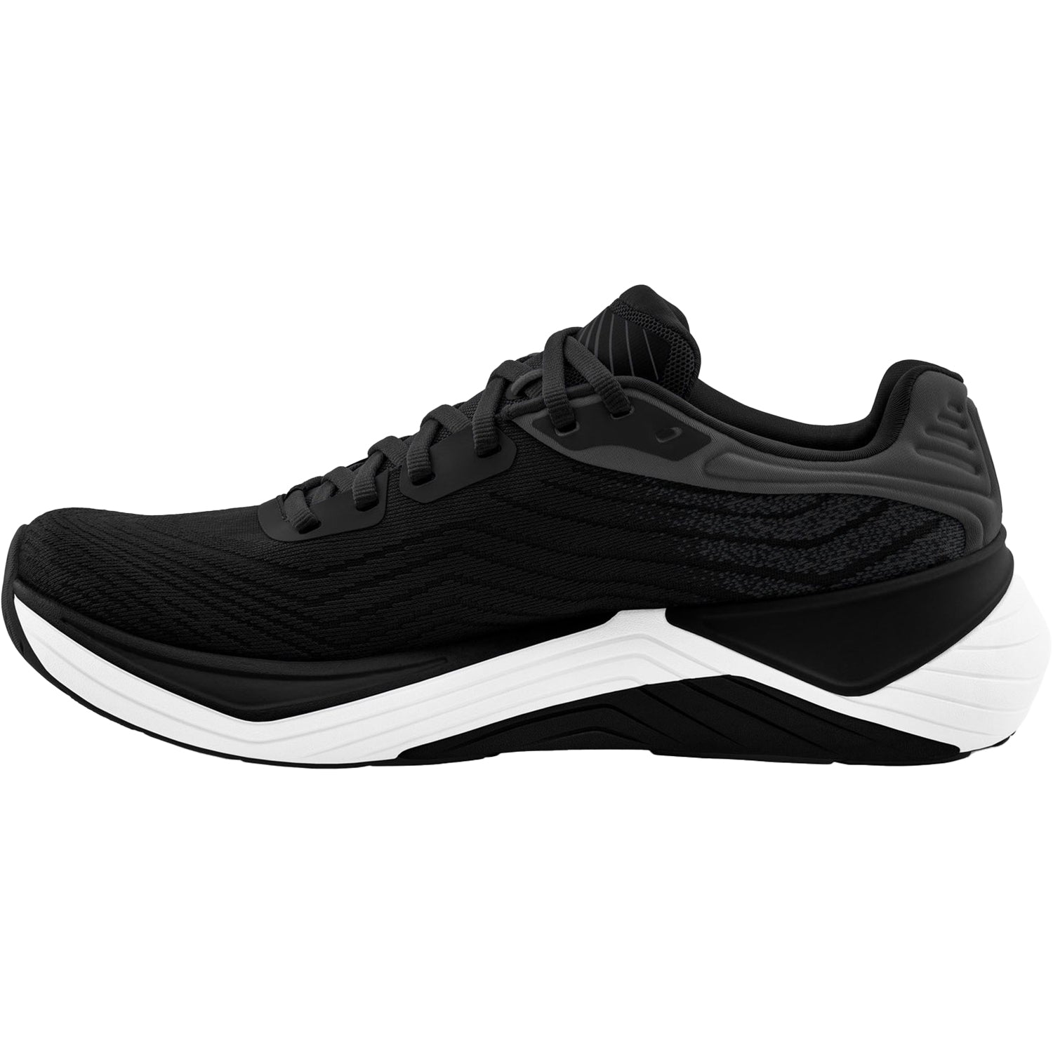Womens Topo Topo Ultrafly 5 Women's Athletic Shoes Black/White Mesh (Stability Support) Black/White Mesh