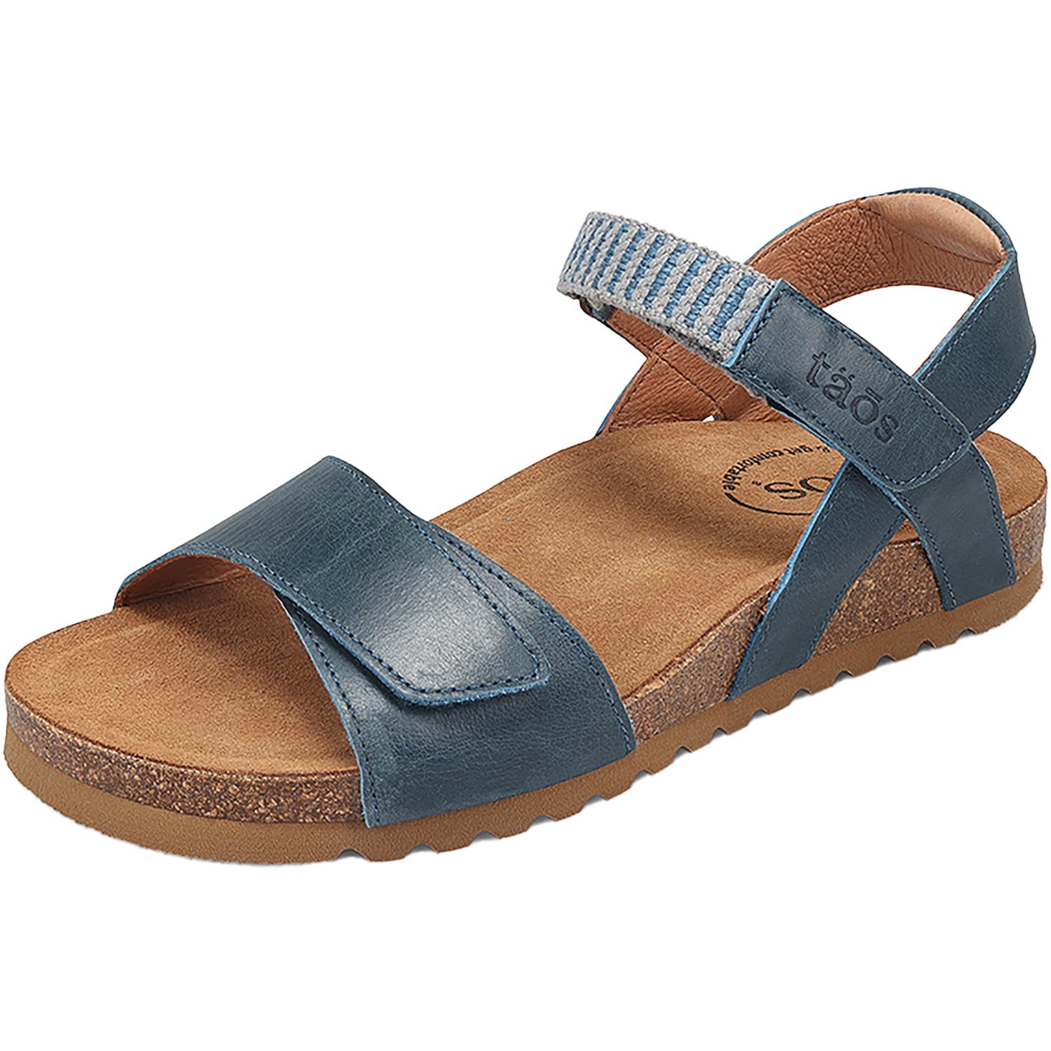 Womens Taos Taos Symbol Women's Sandals Petrol Blue Leather Petrol Blue Leather