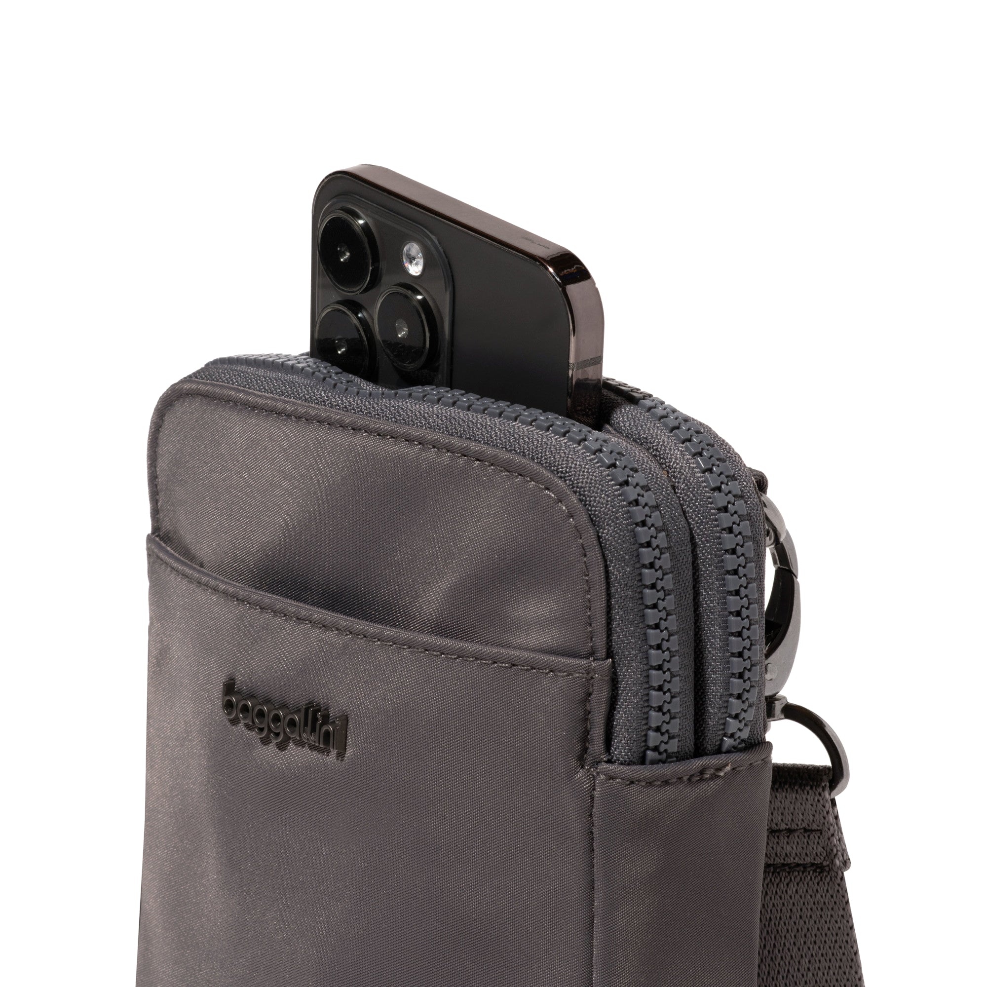 Womens Baggallini Baggallini Modern Take Two Rfid Crossbody Handbag Smoke Twill Smoke Twill