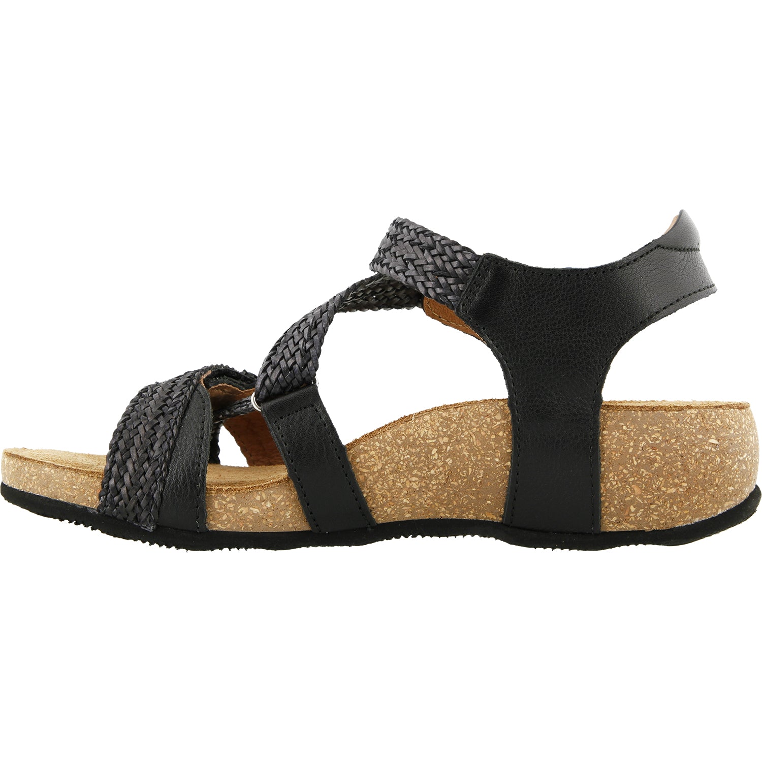 Womens Taos Taos Trulie Women's Wedge Heel Sandals Black Leather Black Leather