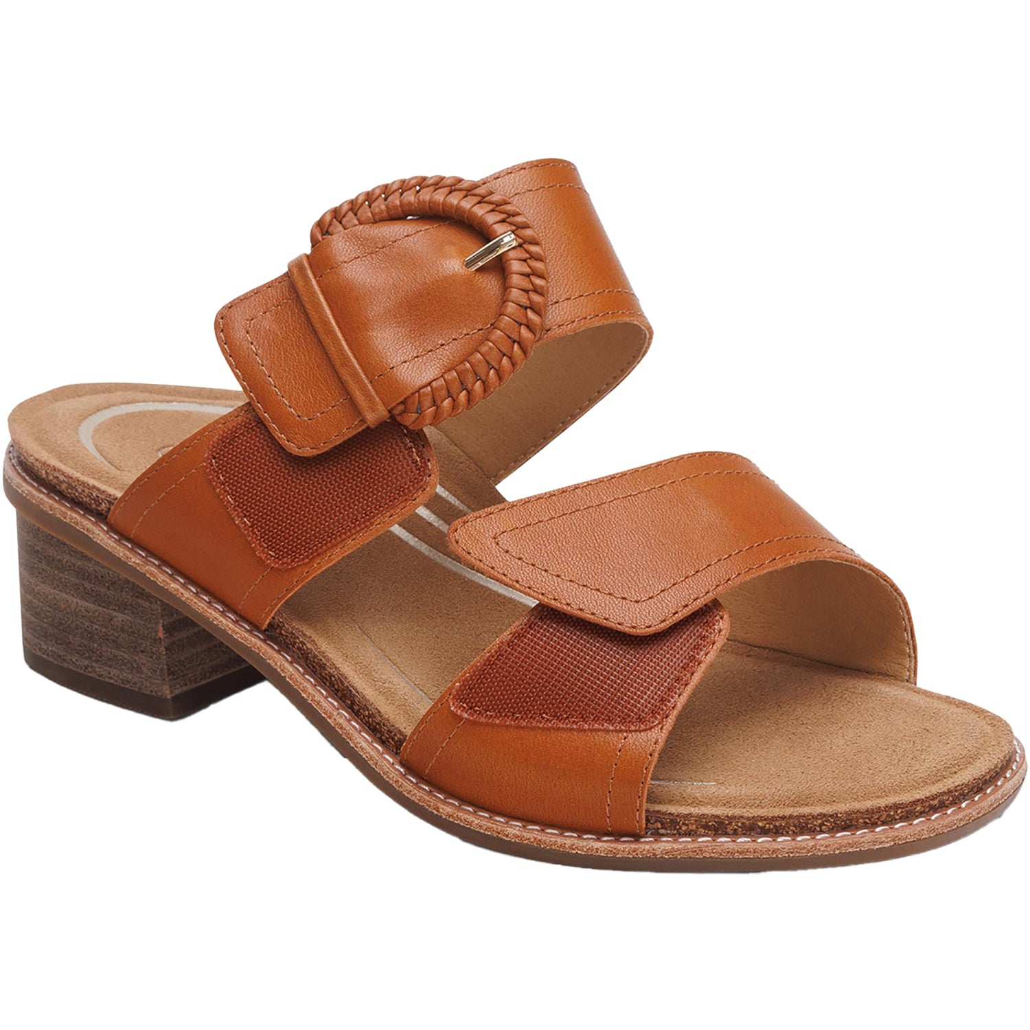 Womens Aetrex Aetrex Tatiana Women's Slide Sandals Cognac Leather Cognac Leather