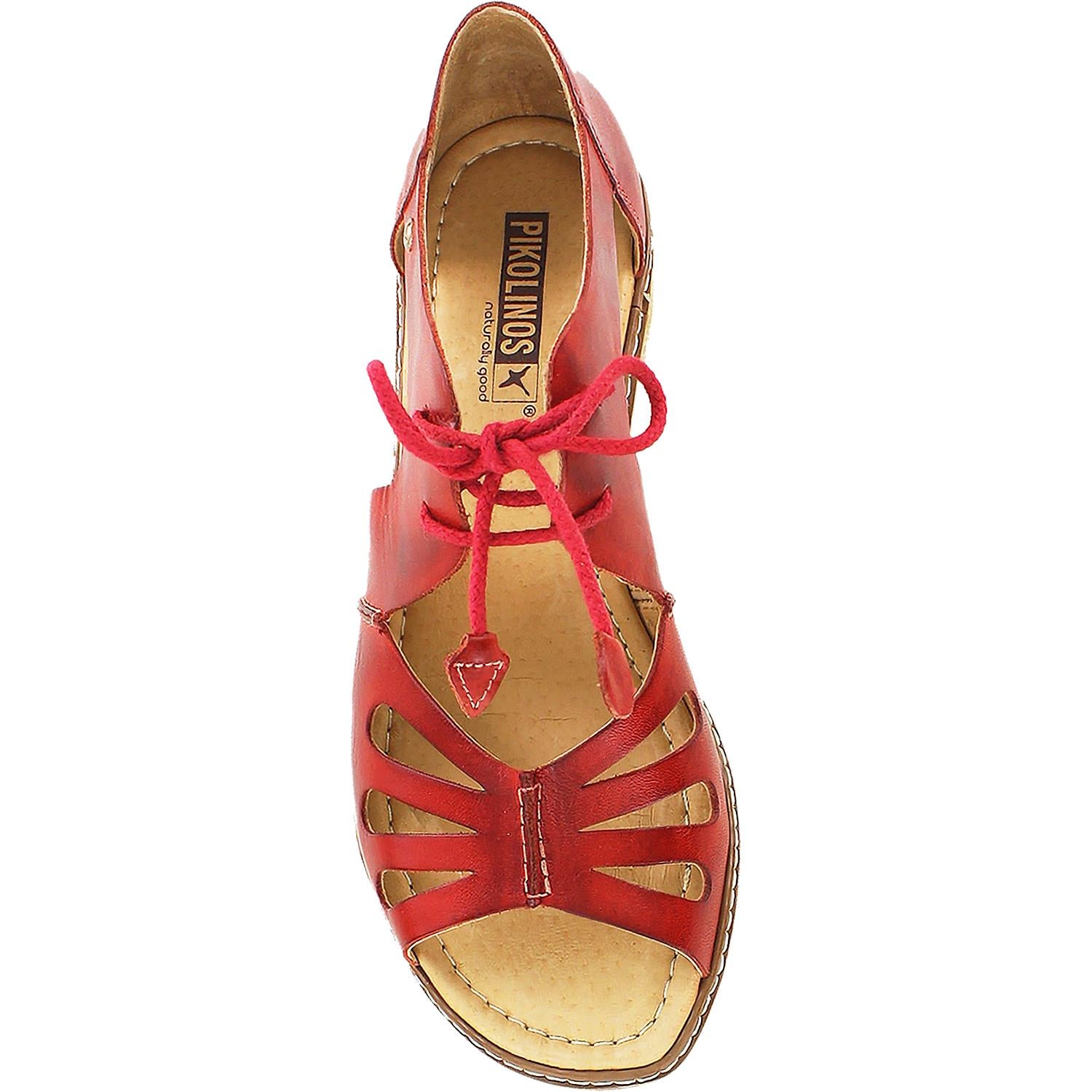 Womens Pikolinos Pikolinos Alcudia W1L-0917 Women's Lace Up Shoes Sandals Coral Leather Coral Leather