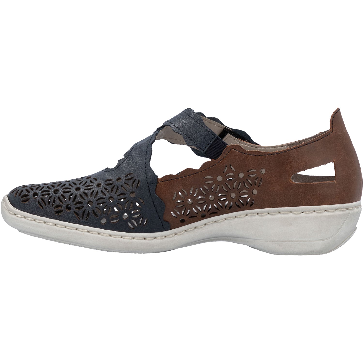 Womens Rieker Rieker 413G4-14 Women's Mary Janes Traditional Pazifik/Mogano Leather Pazifik/Mogano Leather