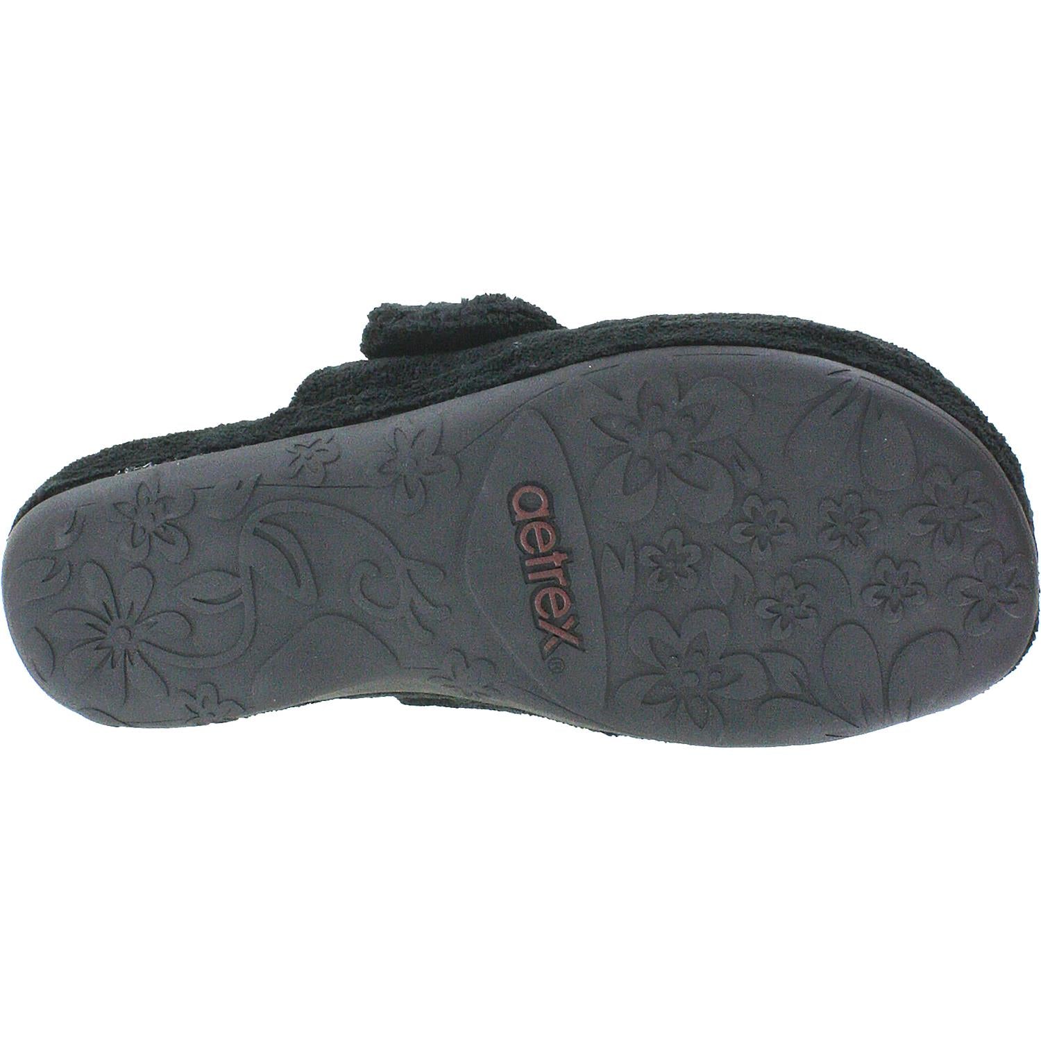 Womens Aetrex Aetrex Mandy Women's Slippers Black Terrycloth Black Terrycloth