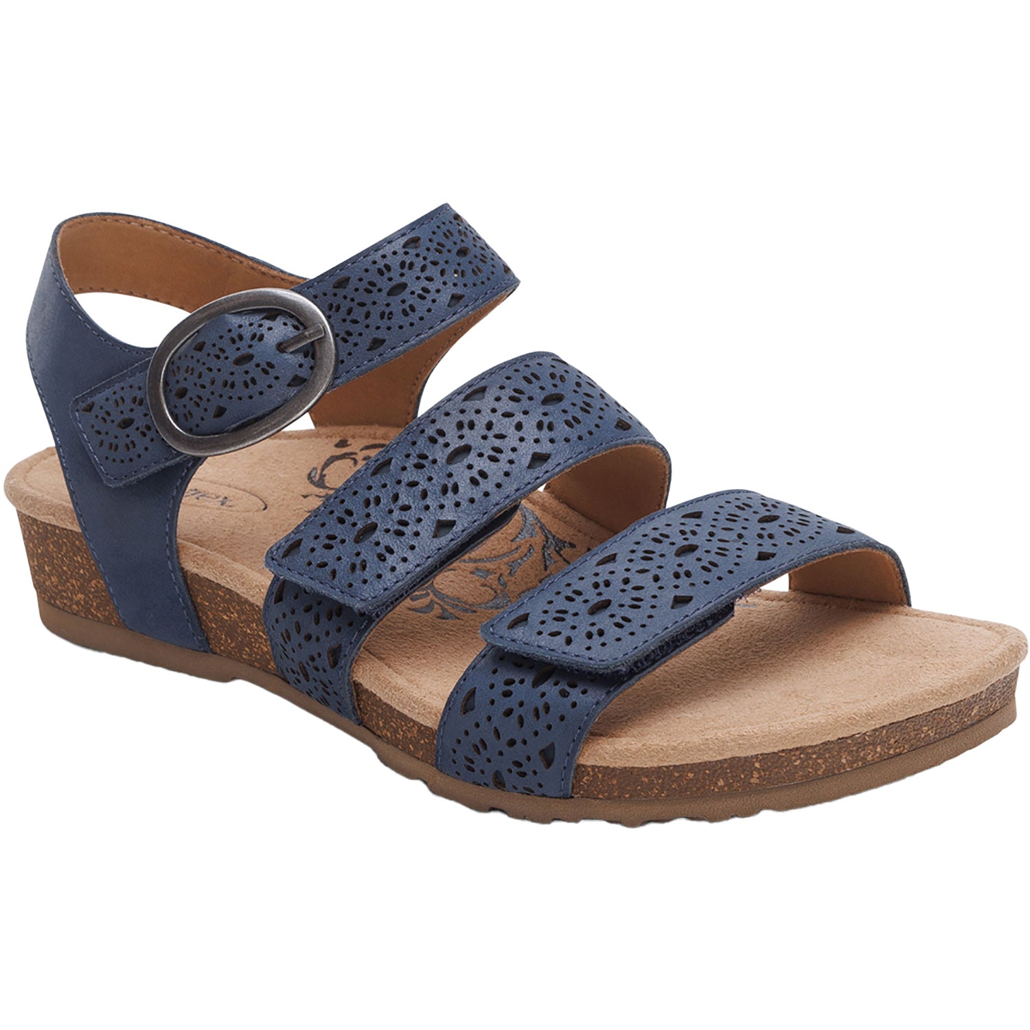 Womens Aetrex Women's Aetrex Lilly Navy Cutout Leather Navy Cutout