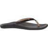 Womens Olukai Women's OluKai Ho'Opio Black Leather Black Leather