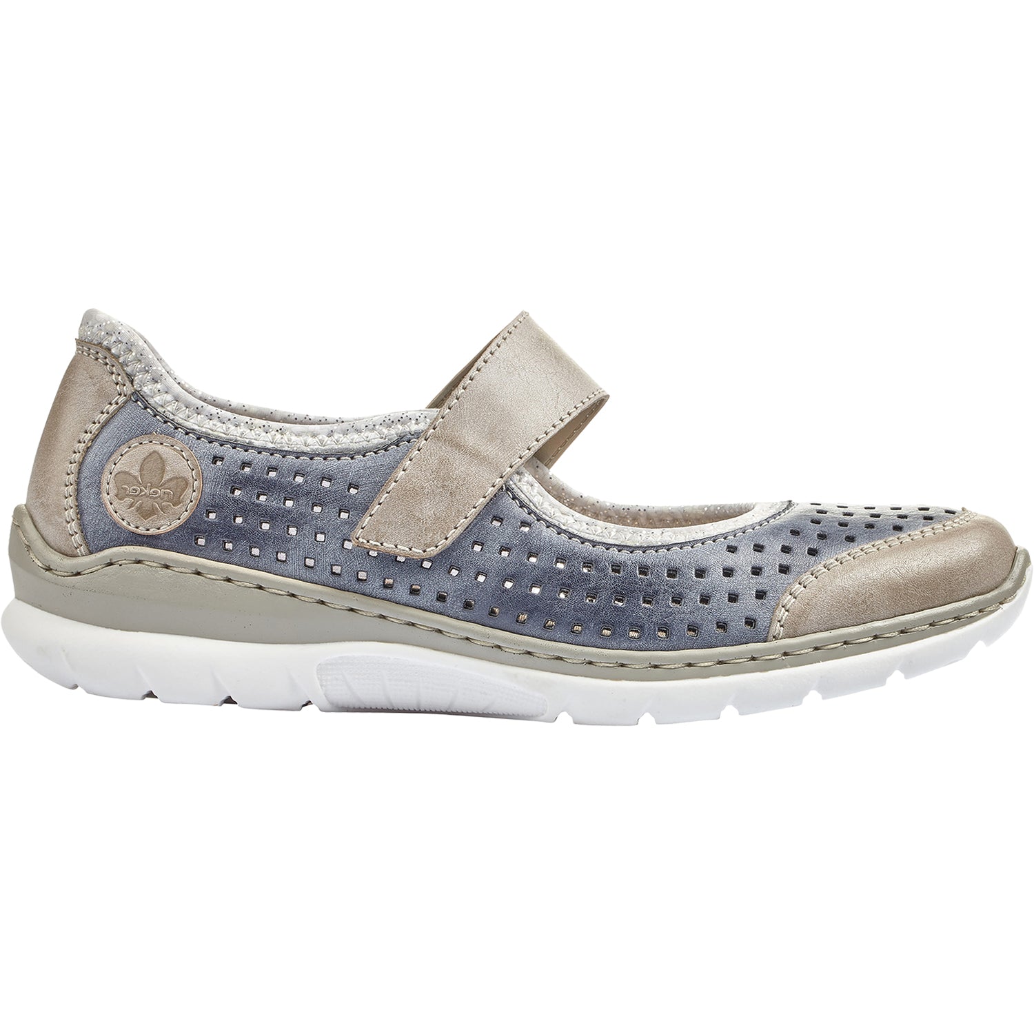 Womens Rieker Rieker L32B5-42 Nikita B5 Women's Mart Jane Sneakers Steel/Jeans/Silver Synthetic Steel/Jeans/Silver Synthetic
