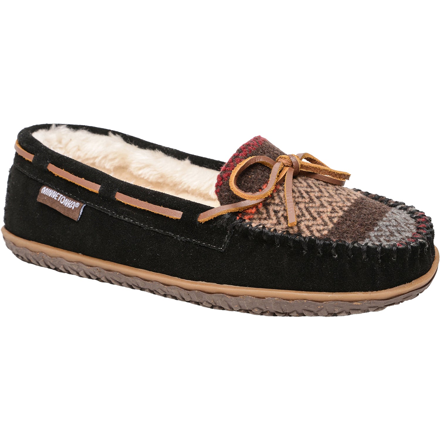 Womens Minnetonka Women's Minnetonka Tilia Black Multi Suede Black Multi Suede