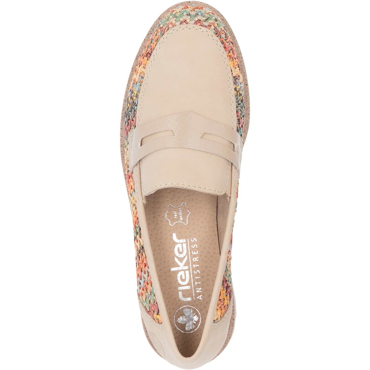 Womens Rieker Women's Rieker 45562-90 Gitta 62 Perle Vegan Patent/Multi Woven Perle Vegan/Patent Multi Woven