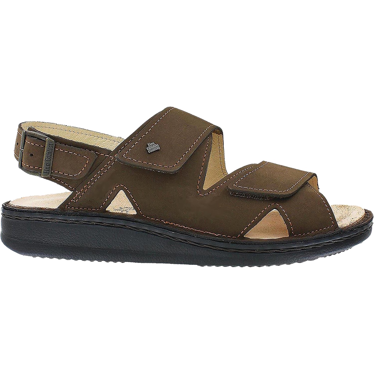 Mens Finn comfort Finn Comfort Toro Soft Men's Sporty Sandals Wood Cherokee Nubuck Wood Cherokee Nubuck