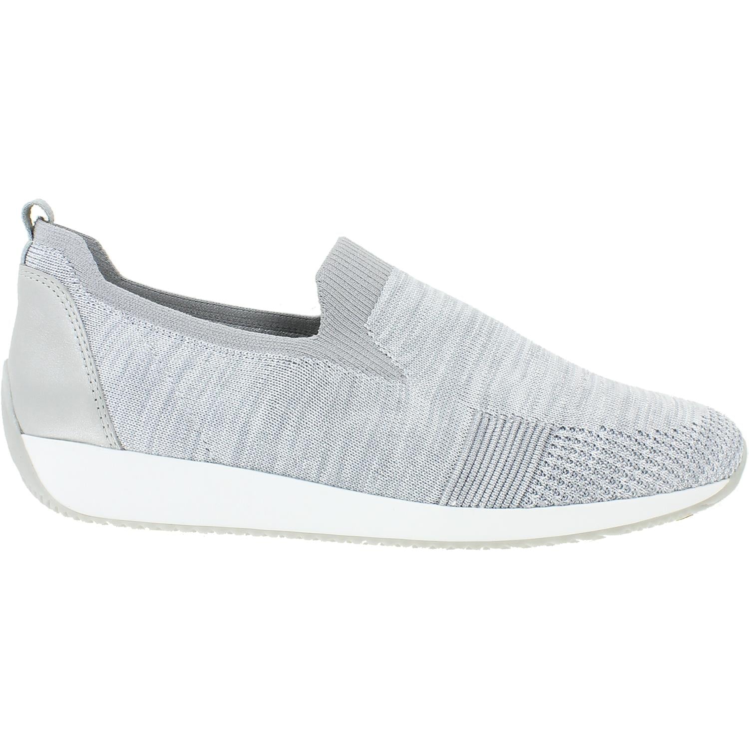 Womens Ara shoes Ara Leena Women's Slip On Shoes Silver Woven Fabric Silver Woven Fabric