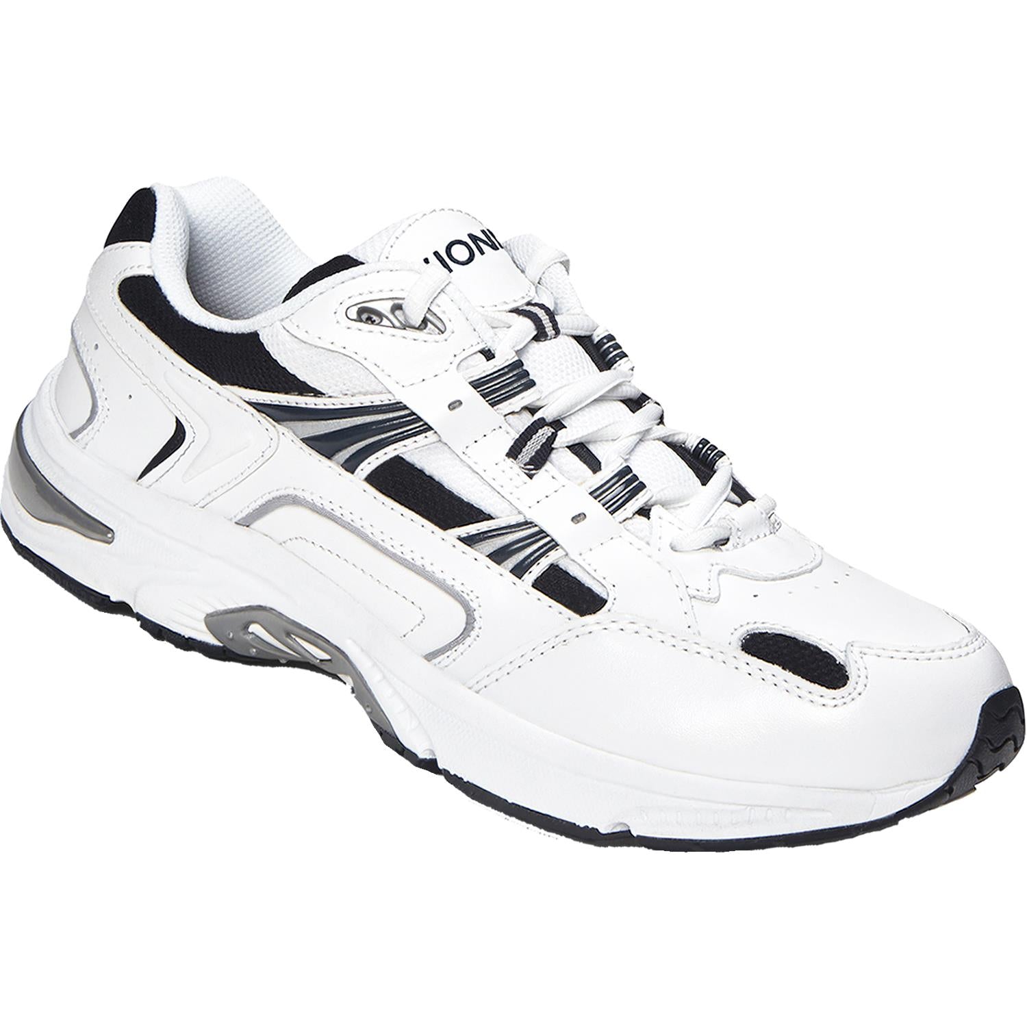 Mens Vionic Vionic Walker Men's Walking Shoes White/Navy Leather White/Navy Leather