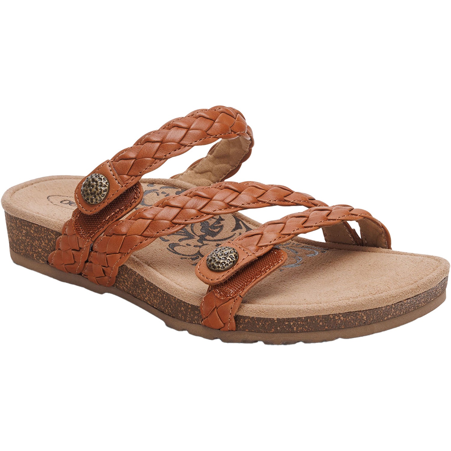 Womens Aetrex Aetrex Josie Braided Women's Slide Sandals Ginger Ginger