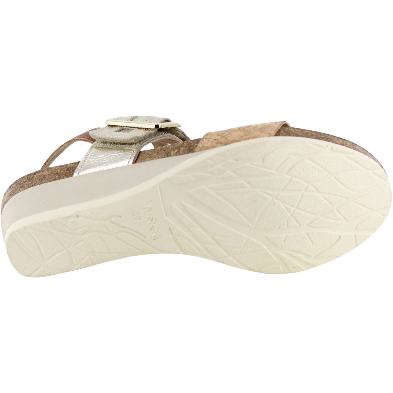 Womens Naot Naot Dynasty Women's Wedge Sandals Cork/Radiant Gold/Latte Leather Cork/Radiant Gold/Latte Leather