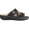 Womens Fidelio Fidelio 43-4103 Linz 2 Women's Slide Sandals Black Leather Black Leather