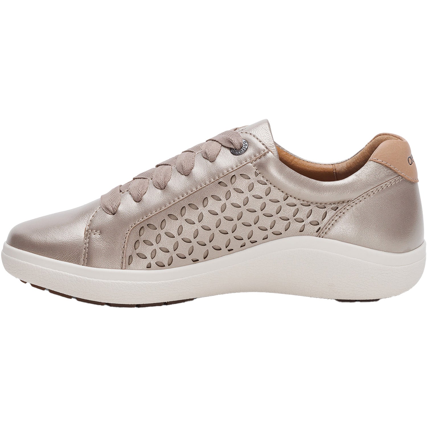 Womens Aetrex Aetrex Courtney Cutout Women's Sporty Lace Up Shoes White Gold White Gold