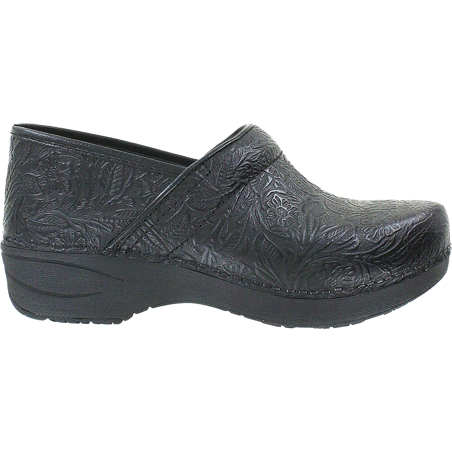 Womens Dansko Dansko XP 20 Women's Clogs Black Floral Tooled Leather Black Floral Tooled Leather