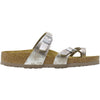Womens Birkenstock Women's Birkenstock Mayari Washed Taupe/Silver Birki Synthetic Washed Taupe/Silver Birki Synthetic