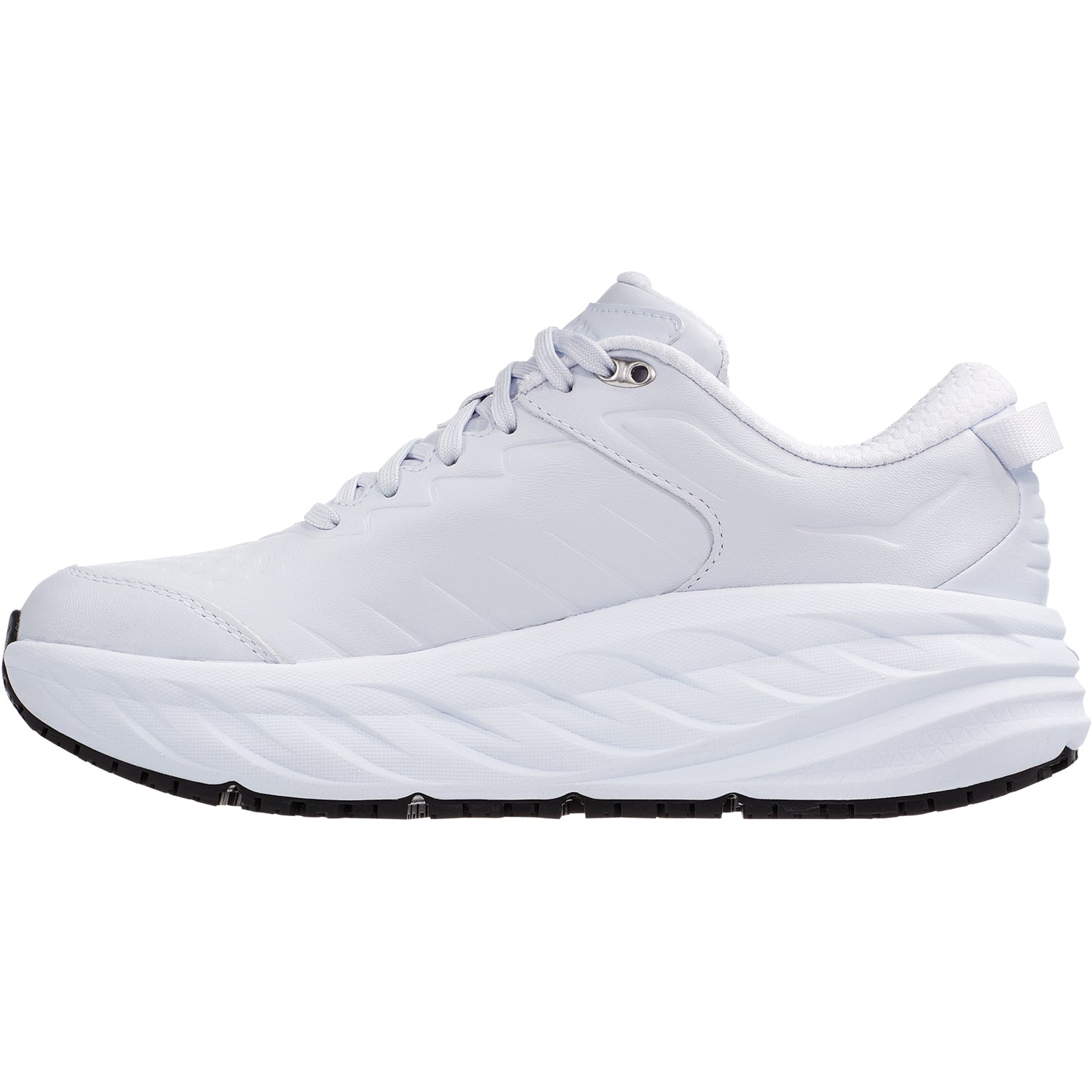 Womens Hoka one one Women's Hoka Bondi SR White Leather (Neutral Support) White Leather