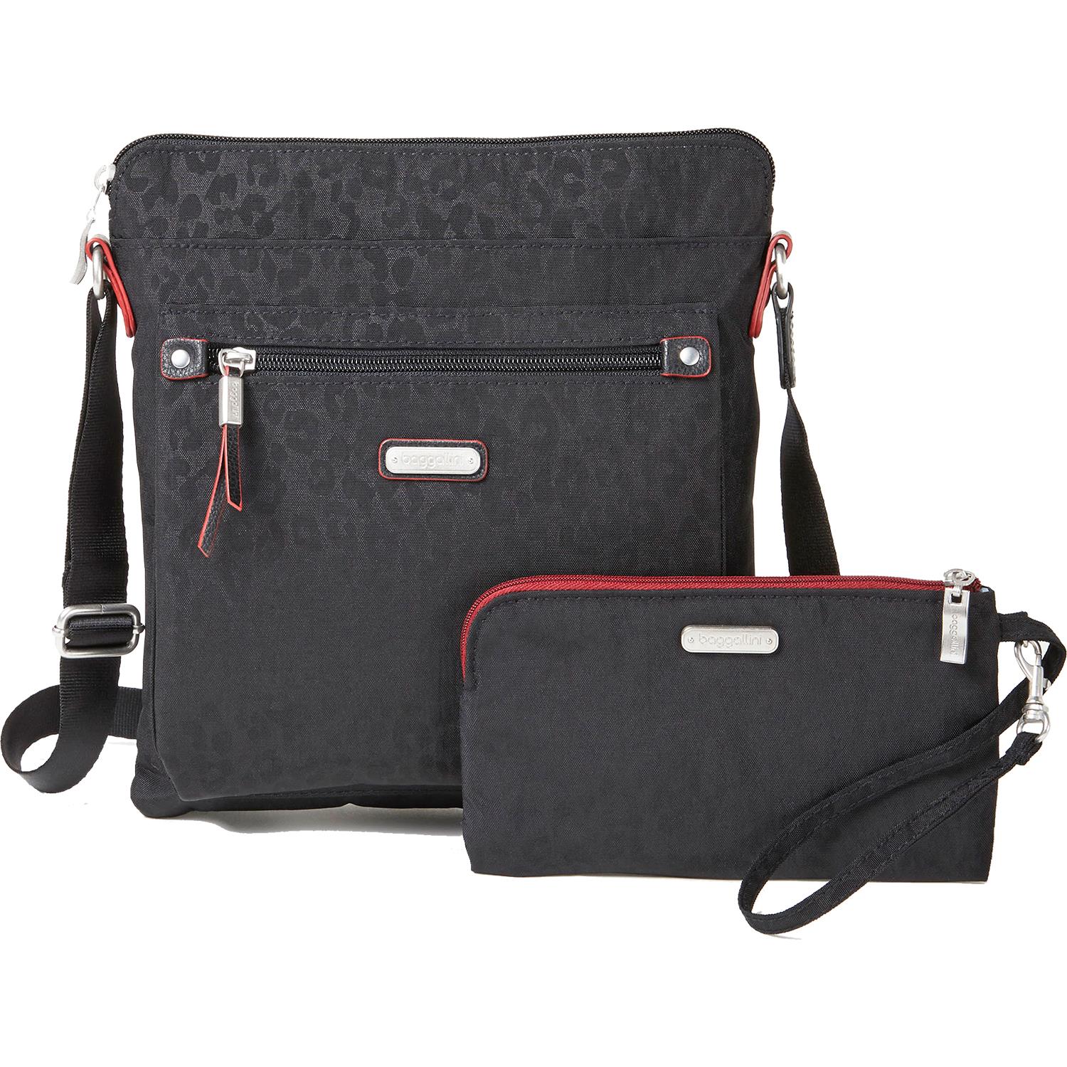 Womens Baggallini Baggallini Go Bagg With RFID Phone Wristlet Black Cheetah Nylon Black Cheetah Nylon