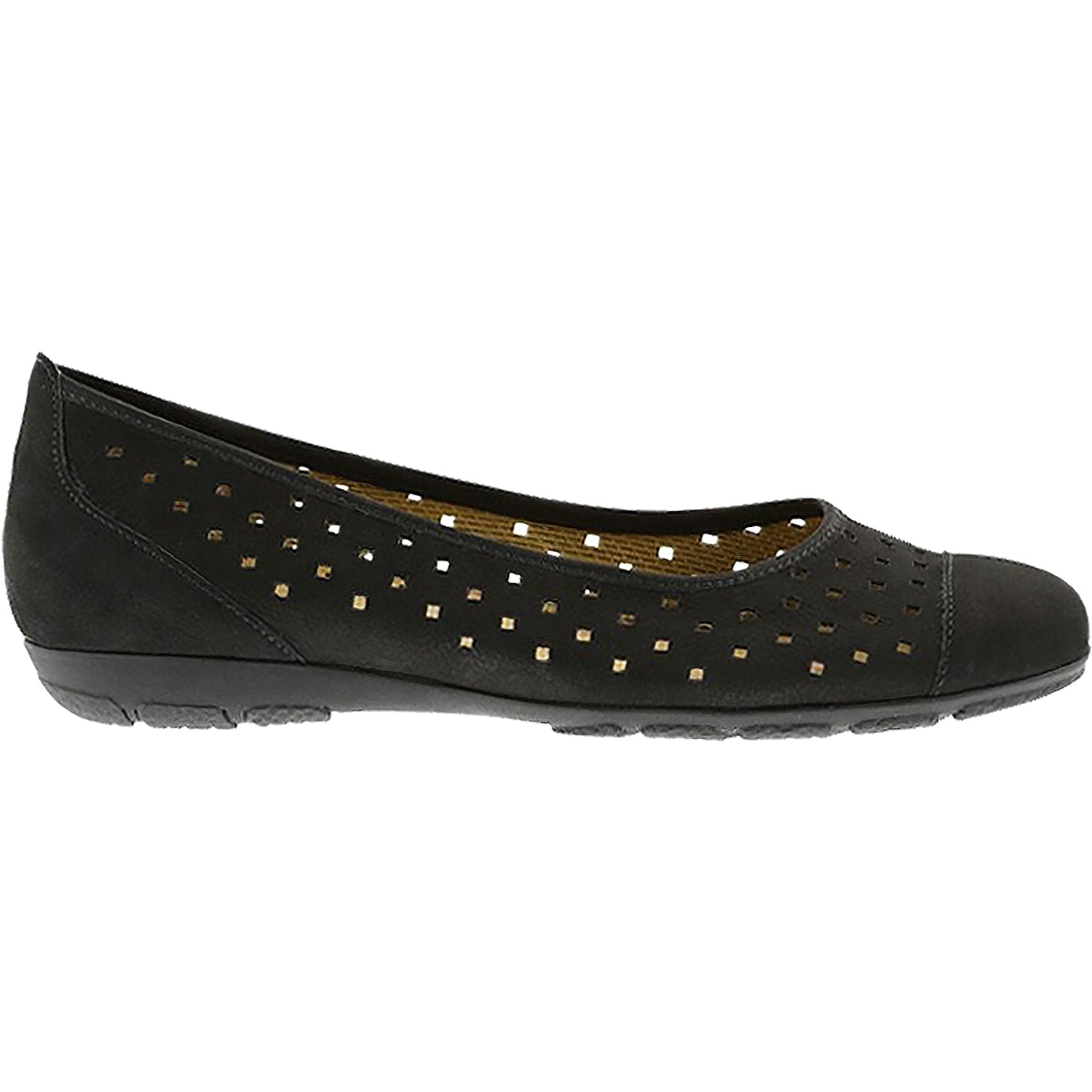 Womens Gabor Gabor 416917 Women's Ballerina Flats Black Suede Black Suede