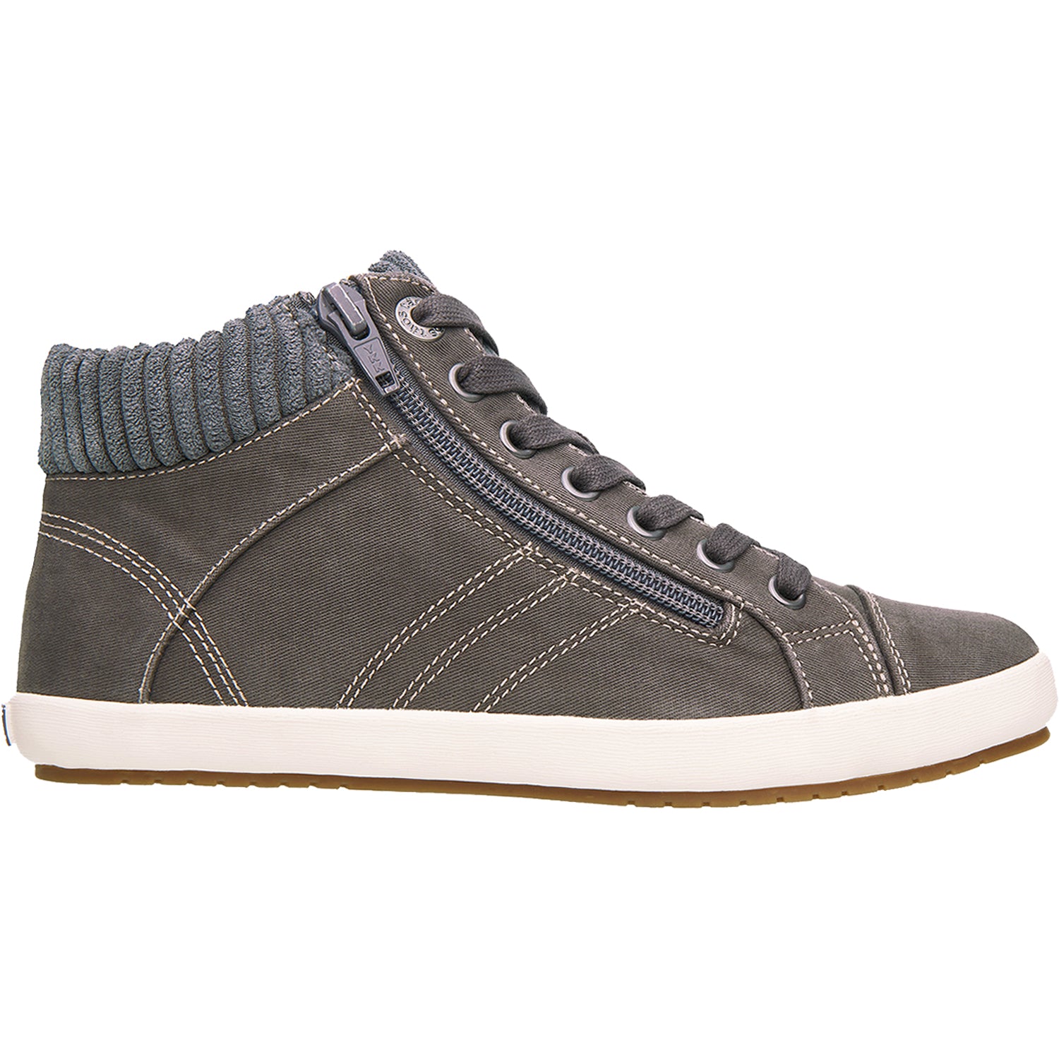 Womens Taos Taos Startup Women's High Top Sneakers Graphite Distressed Canvas Graphite Distressed Canvas