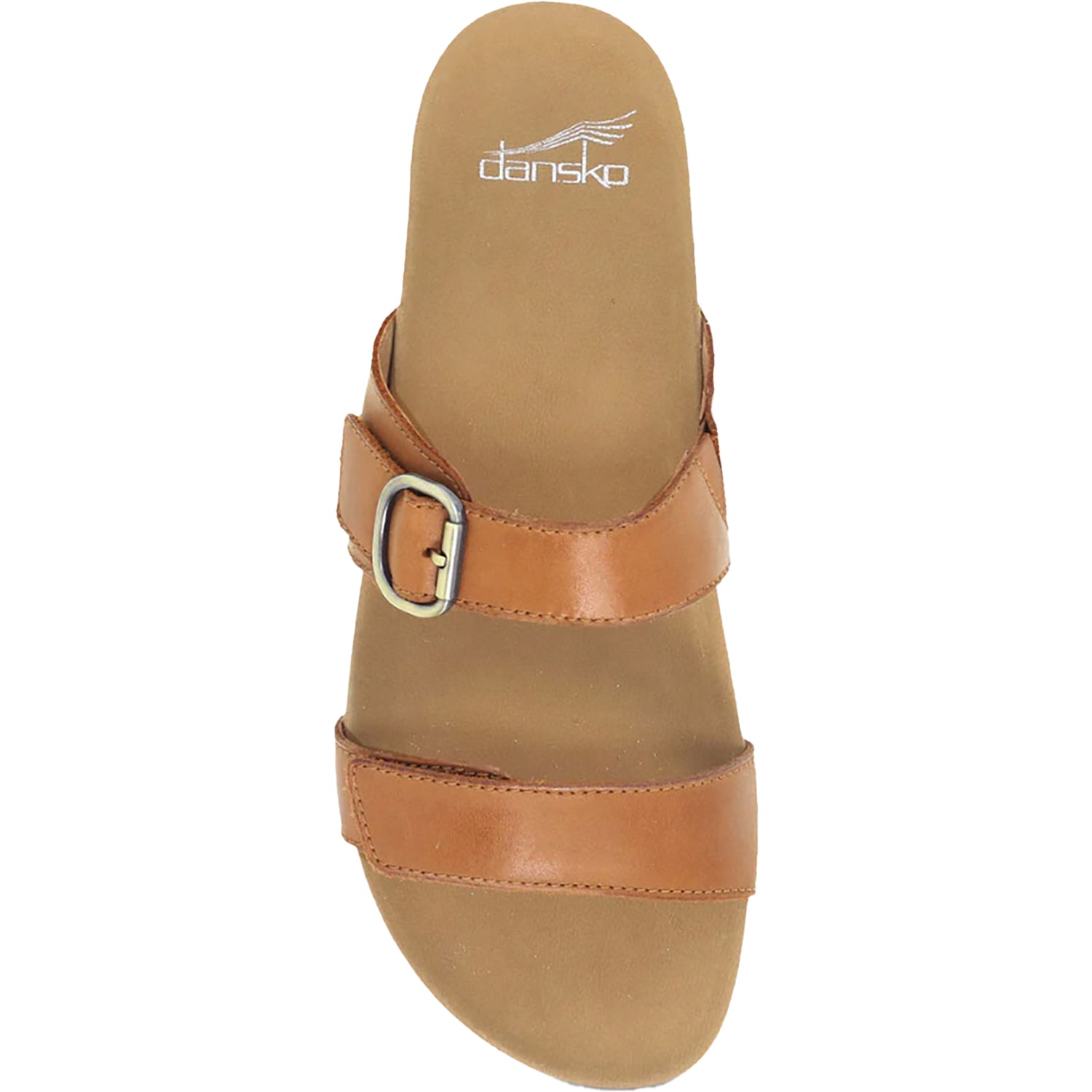 Womens Dansko Dansko Justine Women's Slide Sandals Luggage Calf Leather Luggage Calf Leather