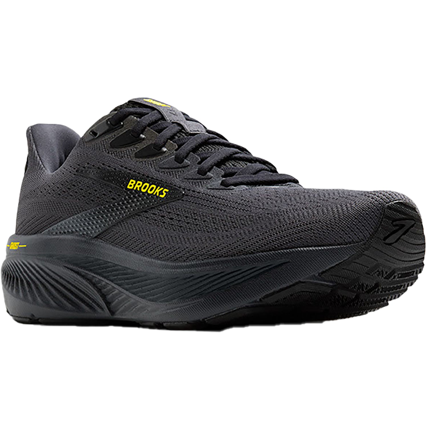 Men's Brooks Ghost 17 Ebony/Black/Yellow Mesh (Neutral Support