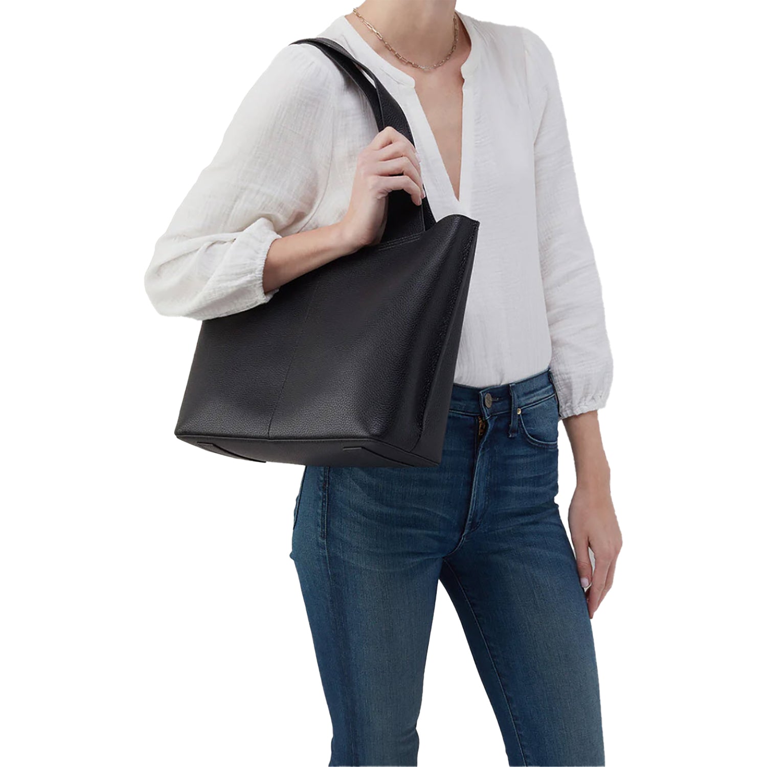 Womens Hobo Hobo International Vida Tote Tote Bag Black Micro Pebbled Leather Black Micro Pebbled Leather