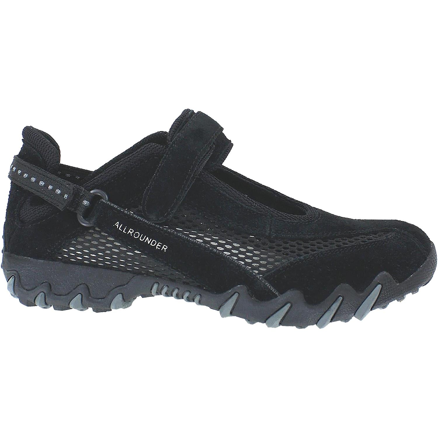 Womens Allrounder by mephisto Allrounder by Mephisto Niro Women's Mary Janes Black/Black Suede/Mesh Black/Black Suede/Mesh