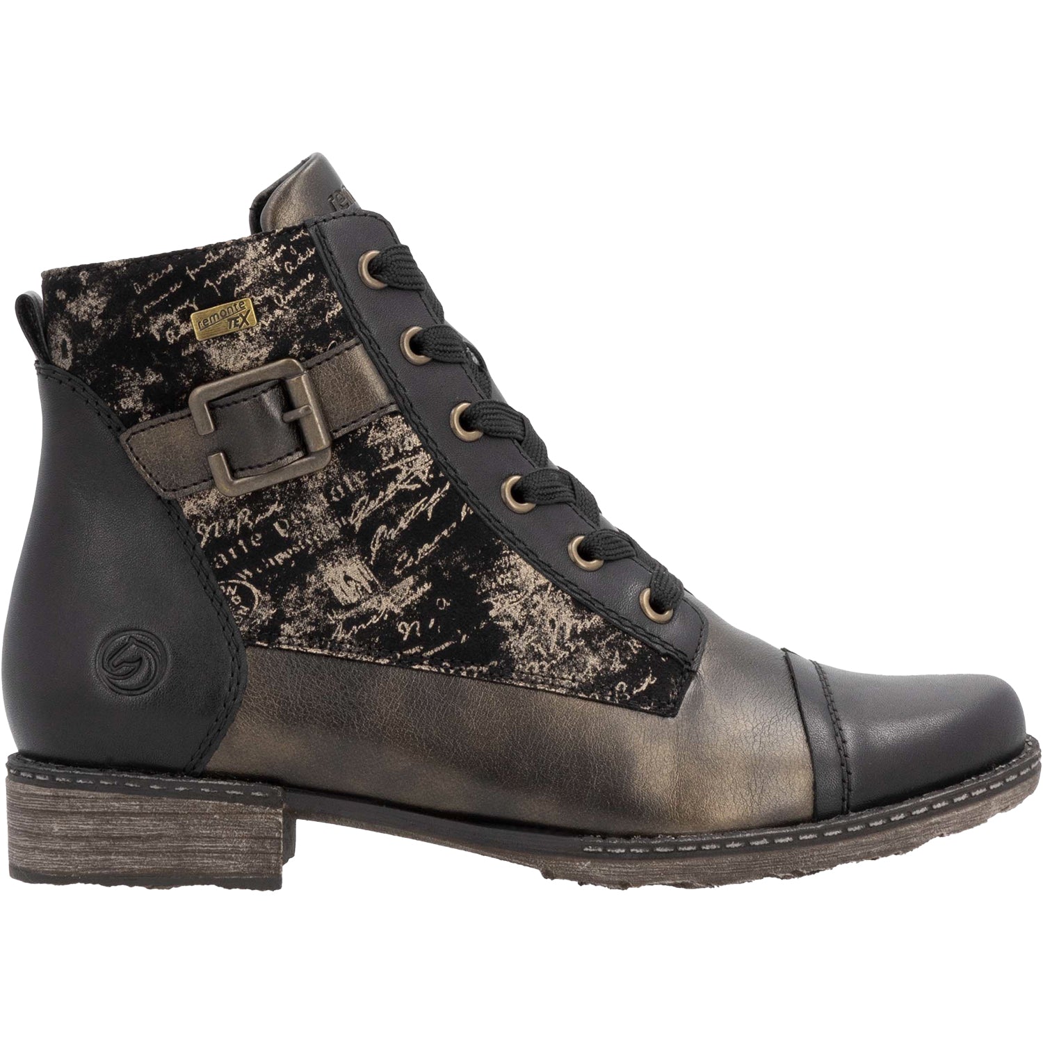 Womens Remonte Remonte D4381-03 Women's Water Resistant Boots Schwarz/Antik/Schwarz Synthetic Schwarz/Antik/Schwarz Synthetic