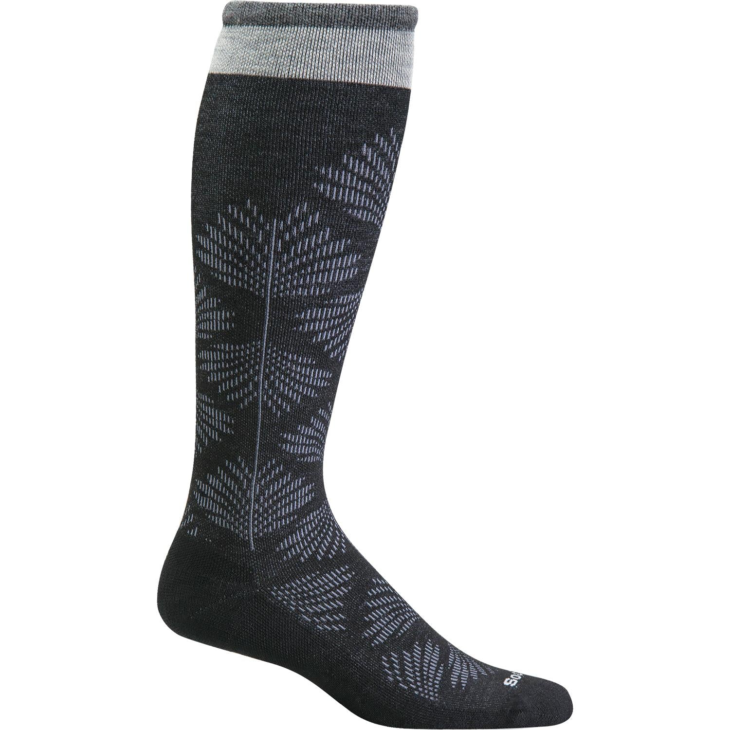 Womens Sockwell Sockwell 15-20 Full Floral Wide Calf Women's Compression Socks Black Black