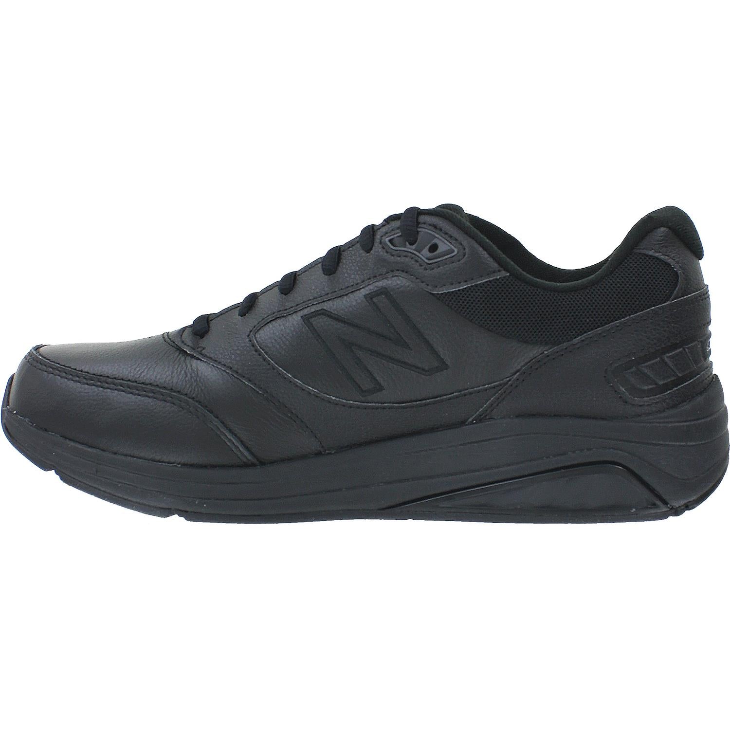 Mens New balance Men's New Balance MW928BK3 Walking Shoes Black Leather Black Leather
