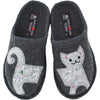 Womens Haflinger Haflinger Lizzy Cat Women's Slippers Grey Wool Grey Wool