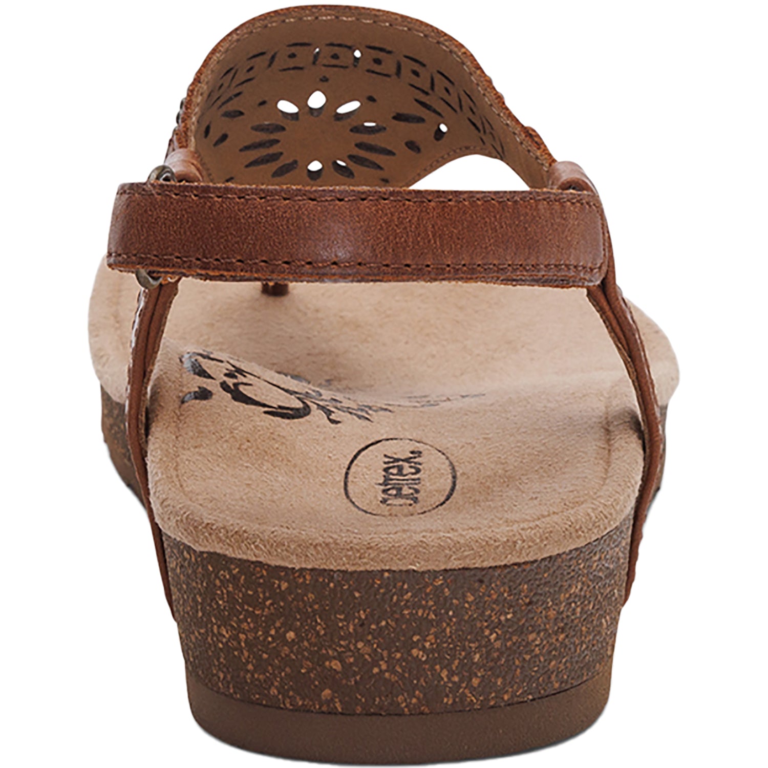 Womens Aetrex Aetrex Evelyn Women's Sandals Thong Sandals Walnut Leather Walnut Leather