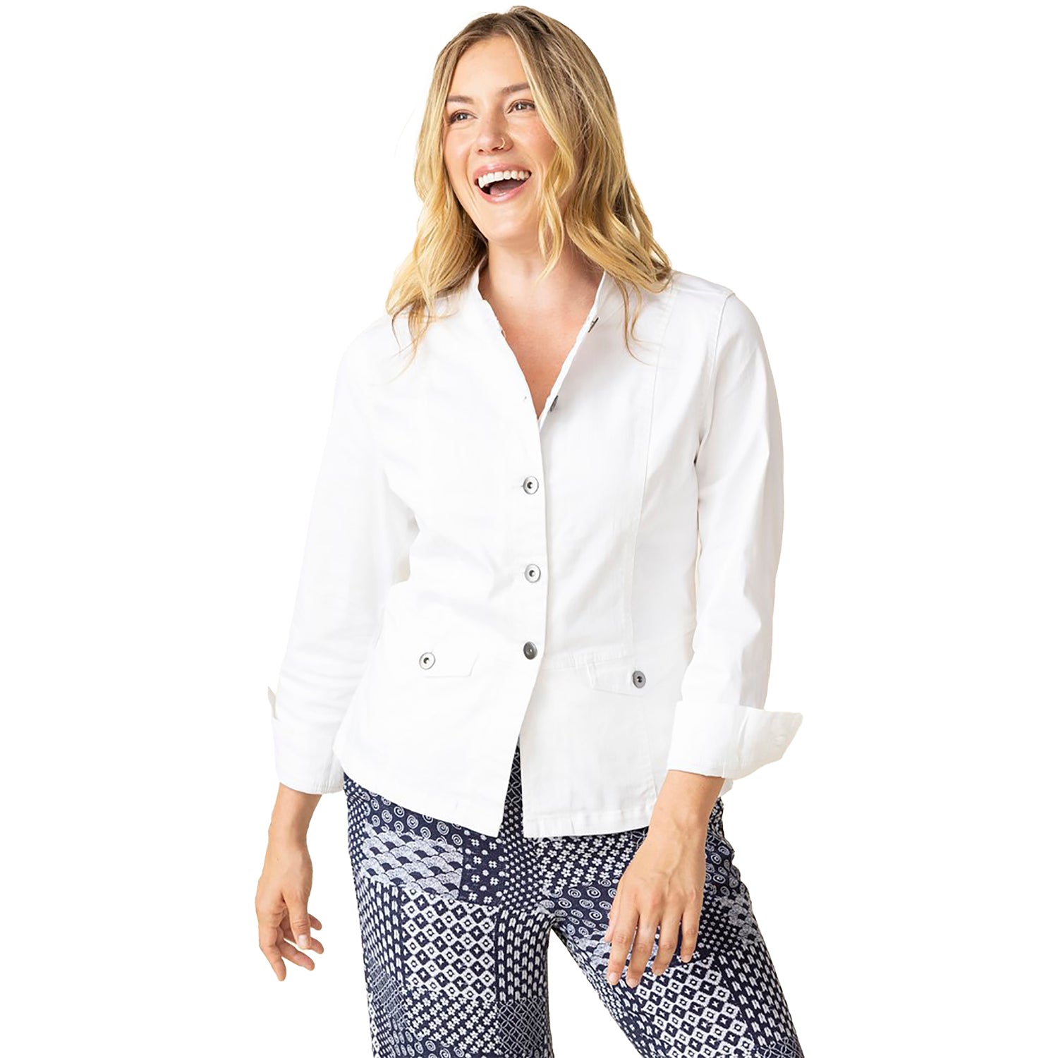 Womens Habitat Habitat Stretch Denim Moto Jacket Women's Outerwear White White
