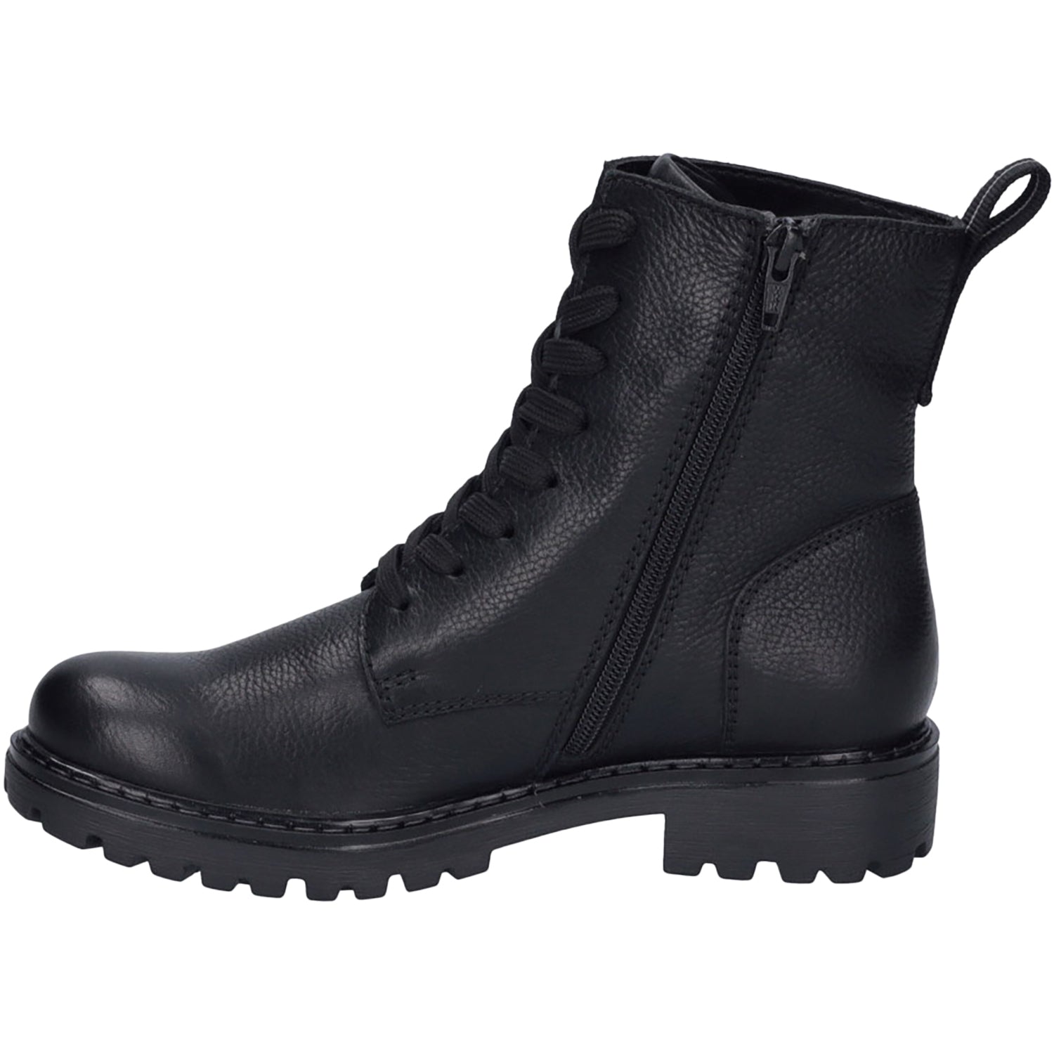 Womens Josef seibel Josef Seibel Marta 02 Women's Combat Boots Black/Black Leather Black/Black Leather